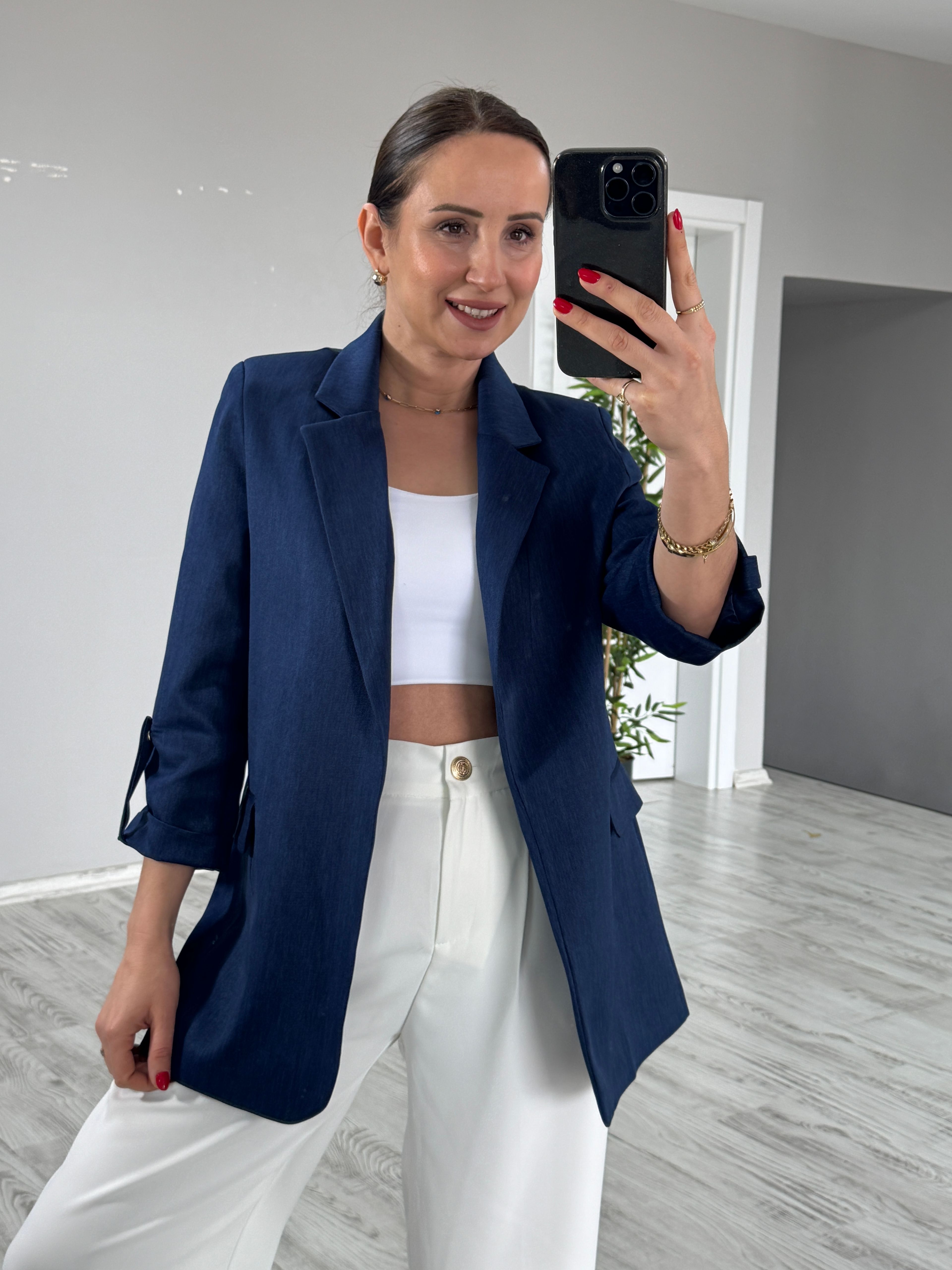 Kol düğmeli Blazer Ceket