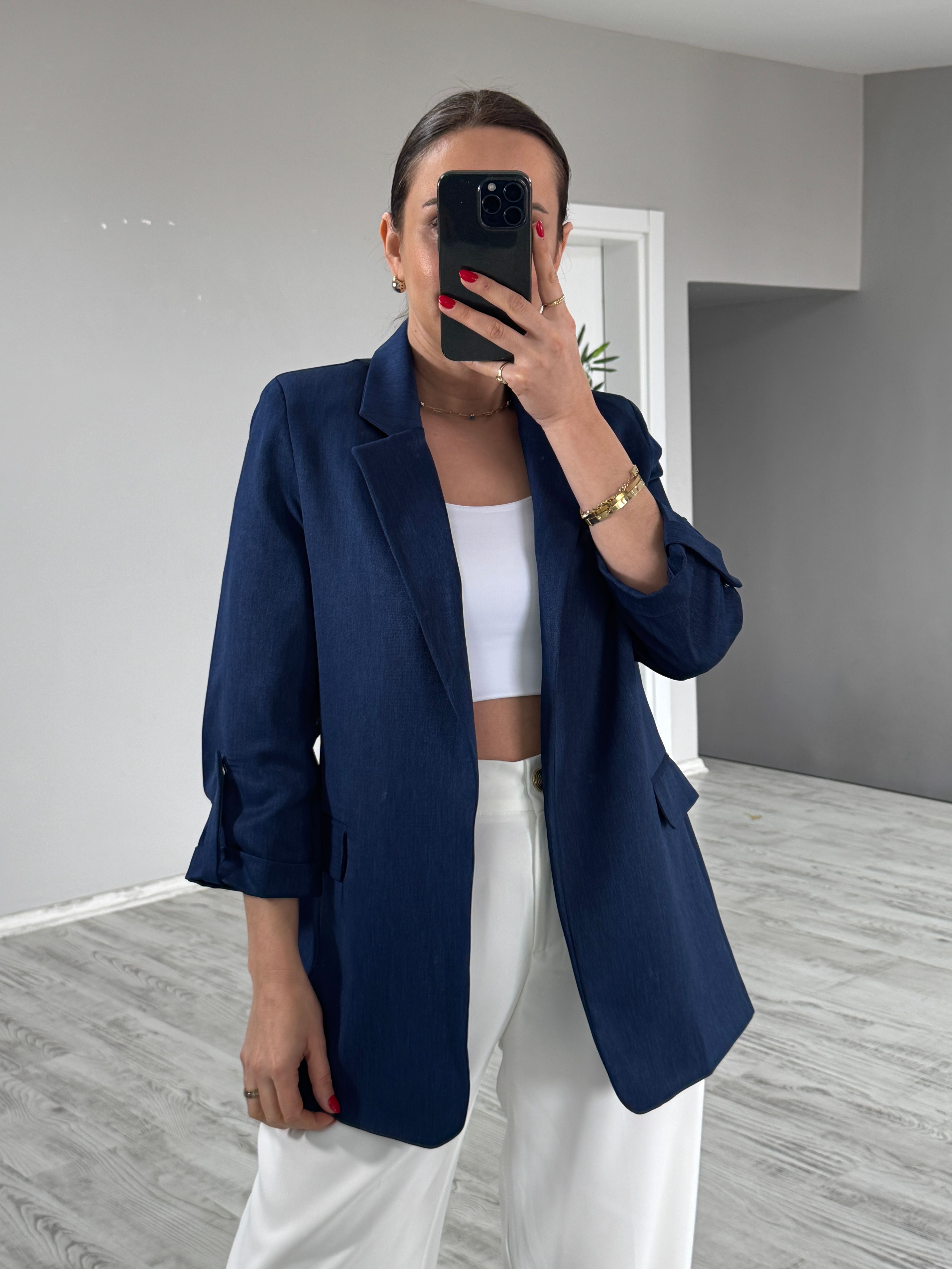 Kol düğmeli Blazer Ceket