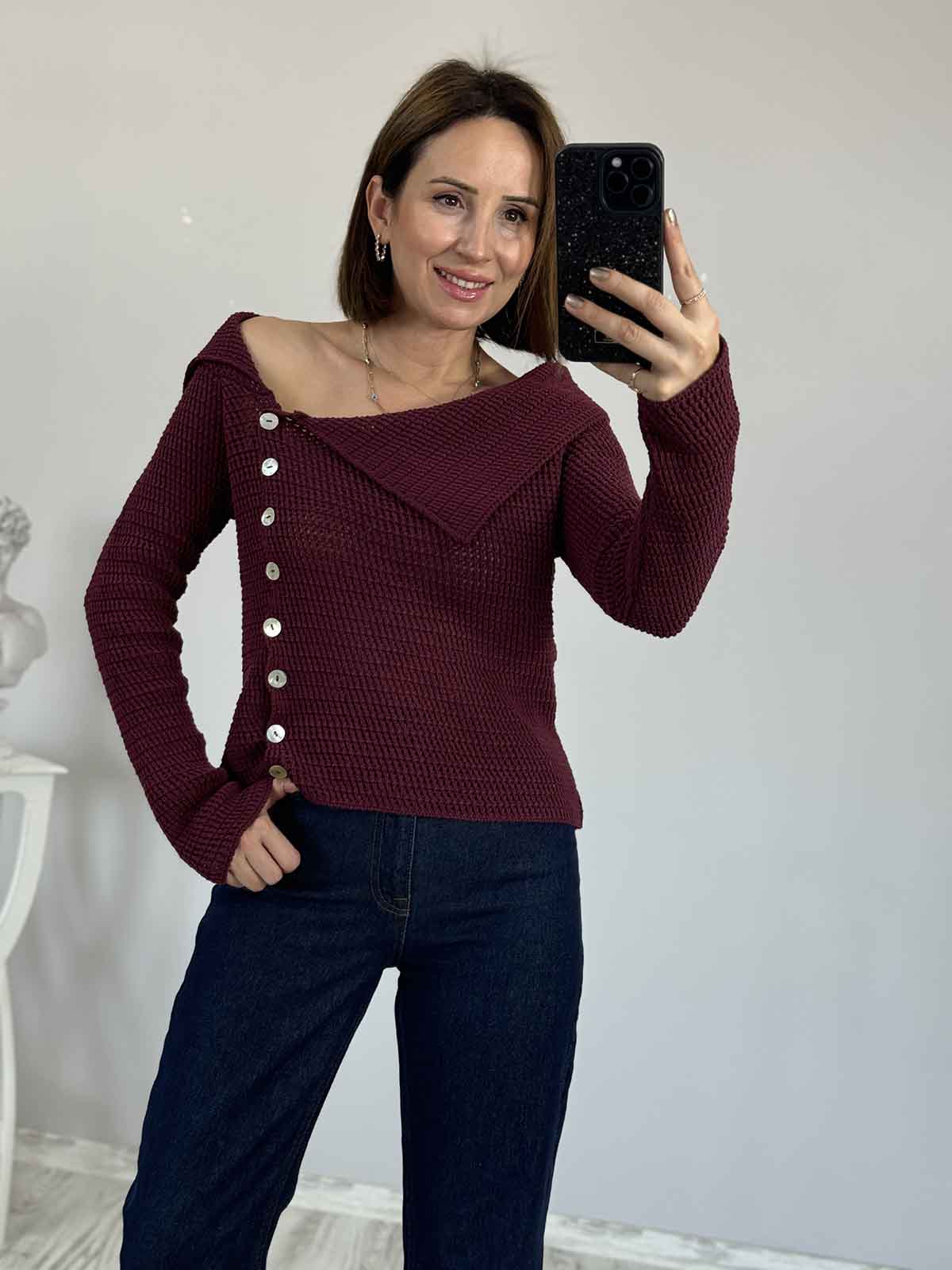 Merserize Omuz Detaylı Bluz