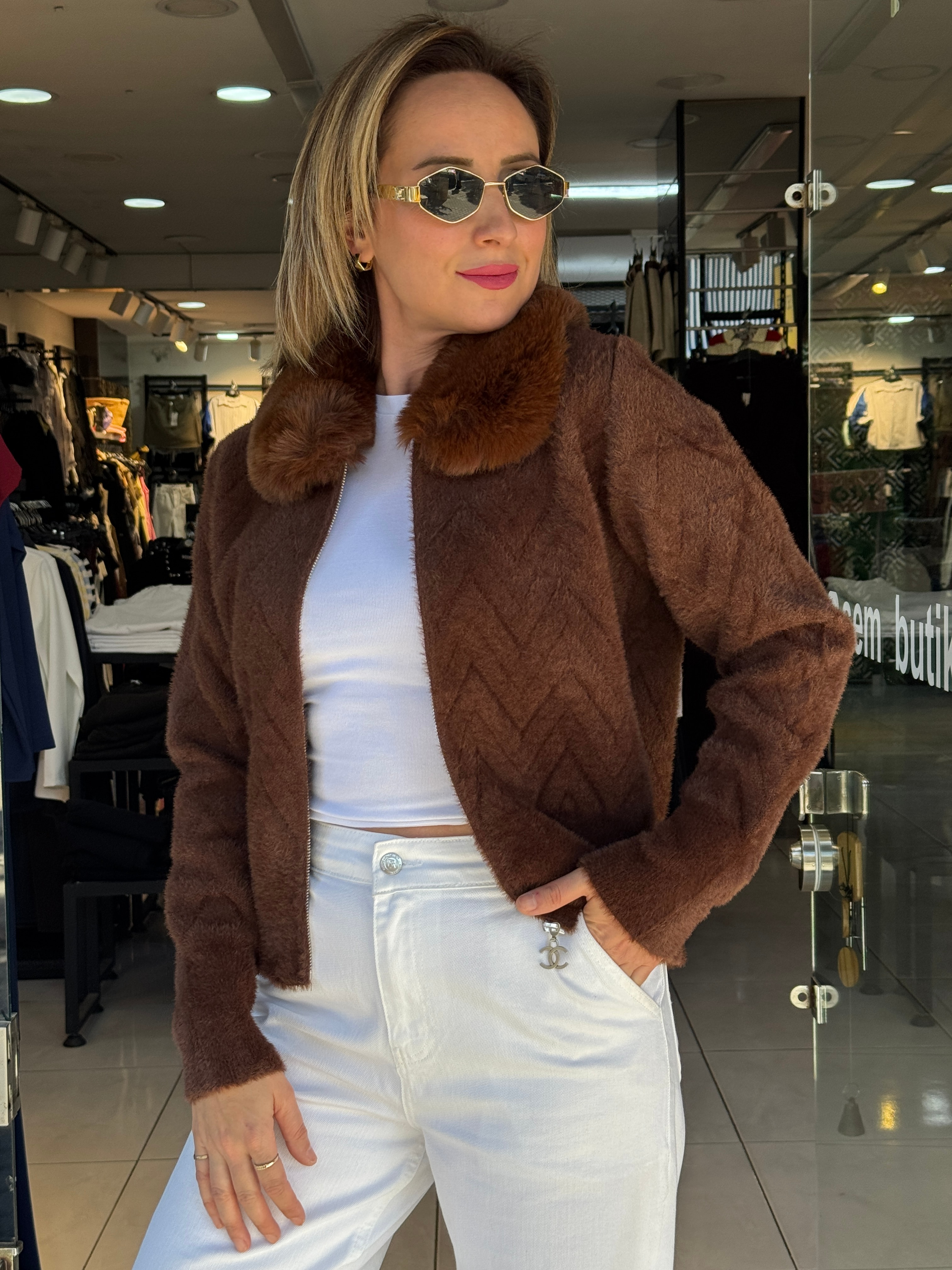 Angora Yakası Kürklü Ceket