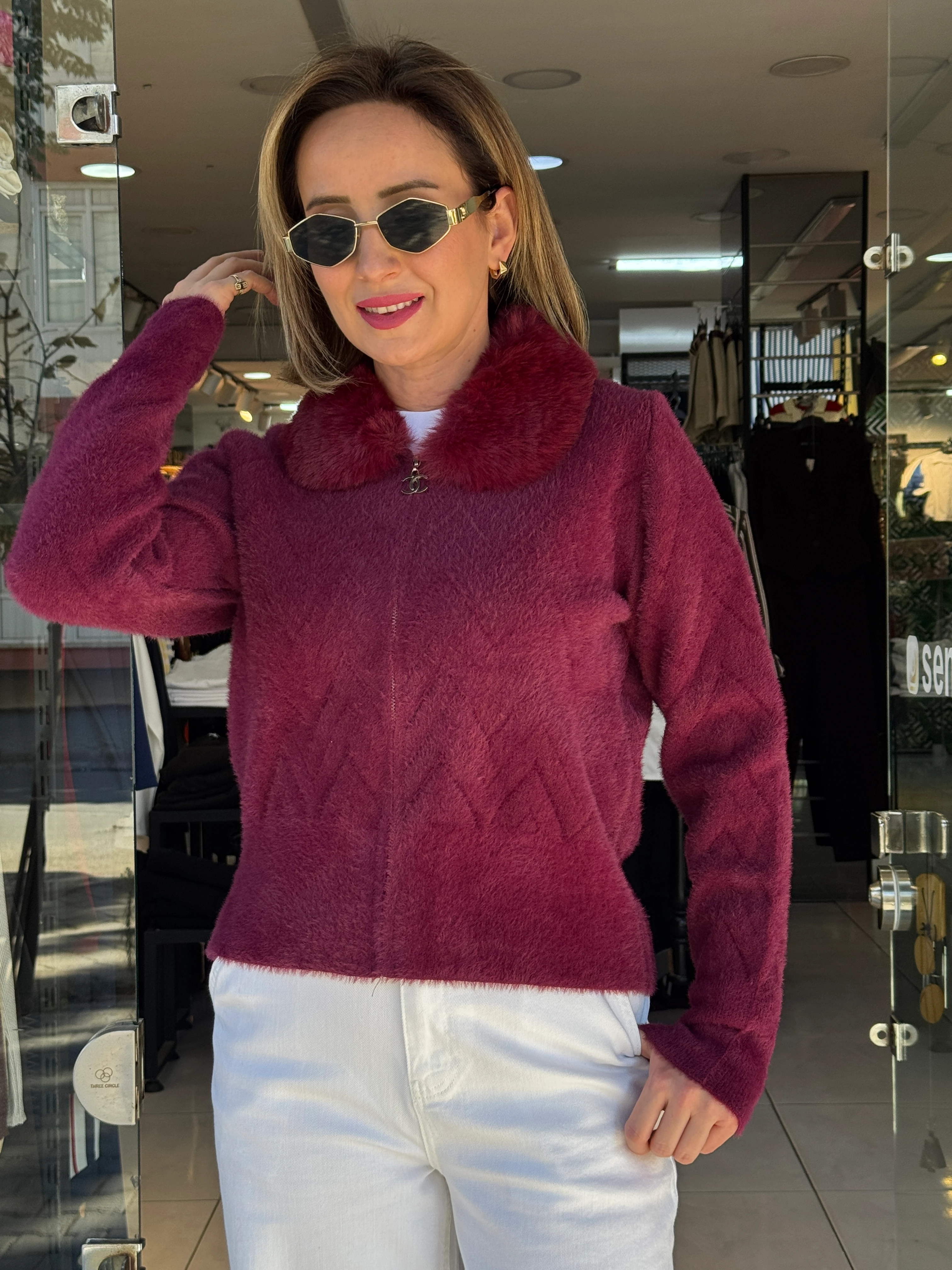 Angora Yakası Kürklü Ceket