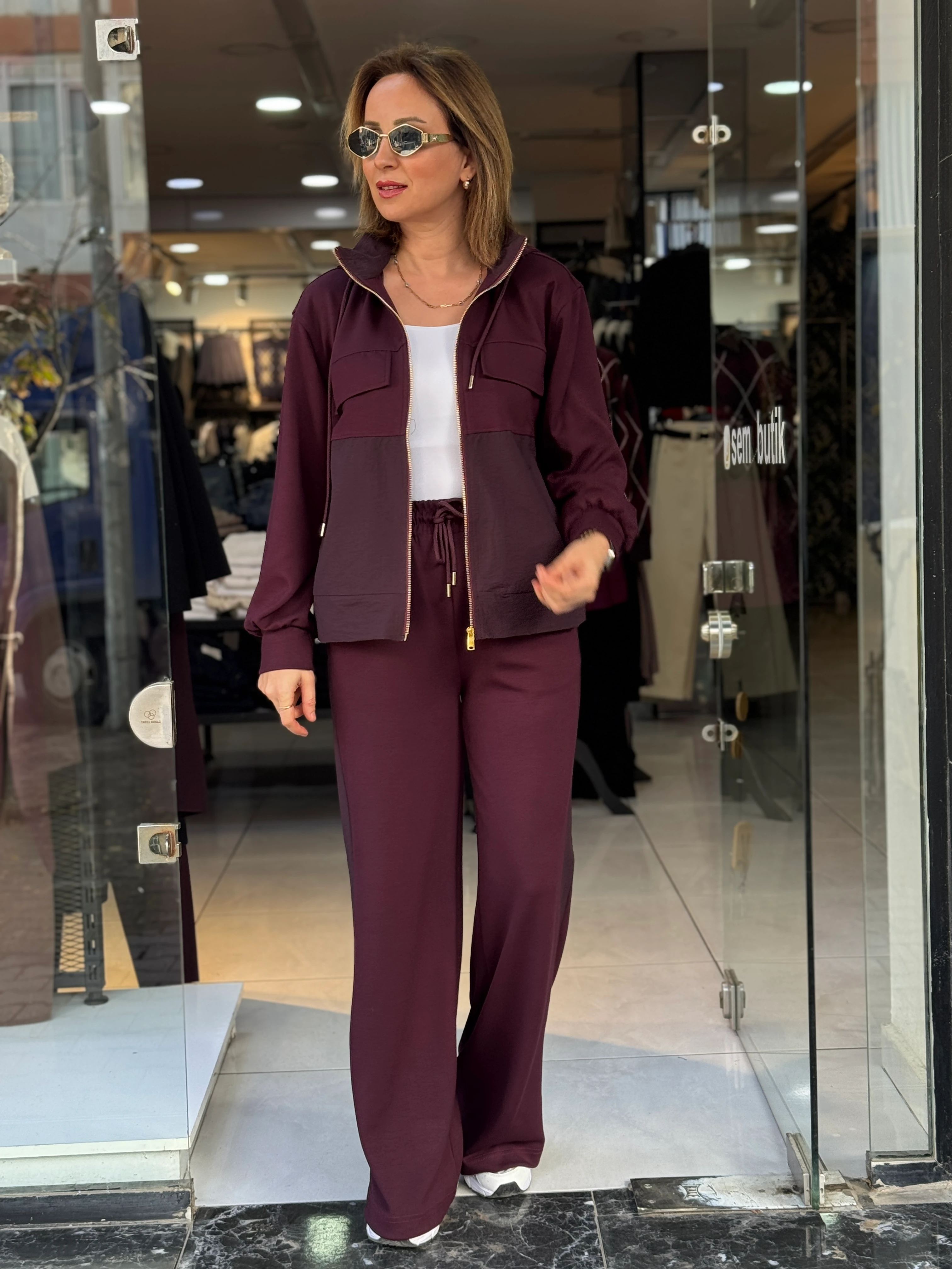 Paraşüt Detay Kapüşonlu Takım