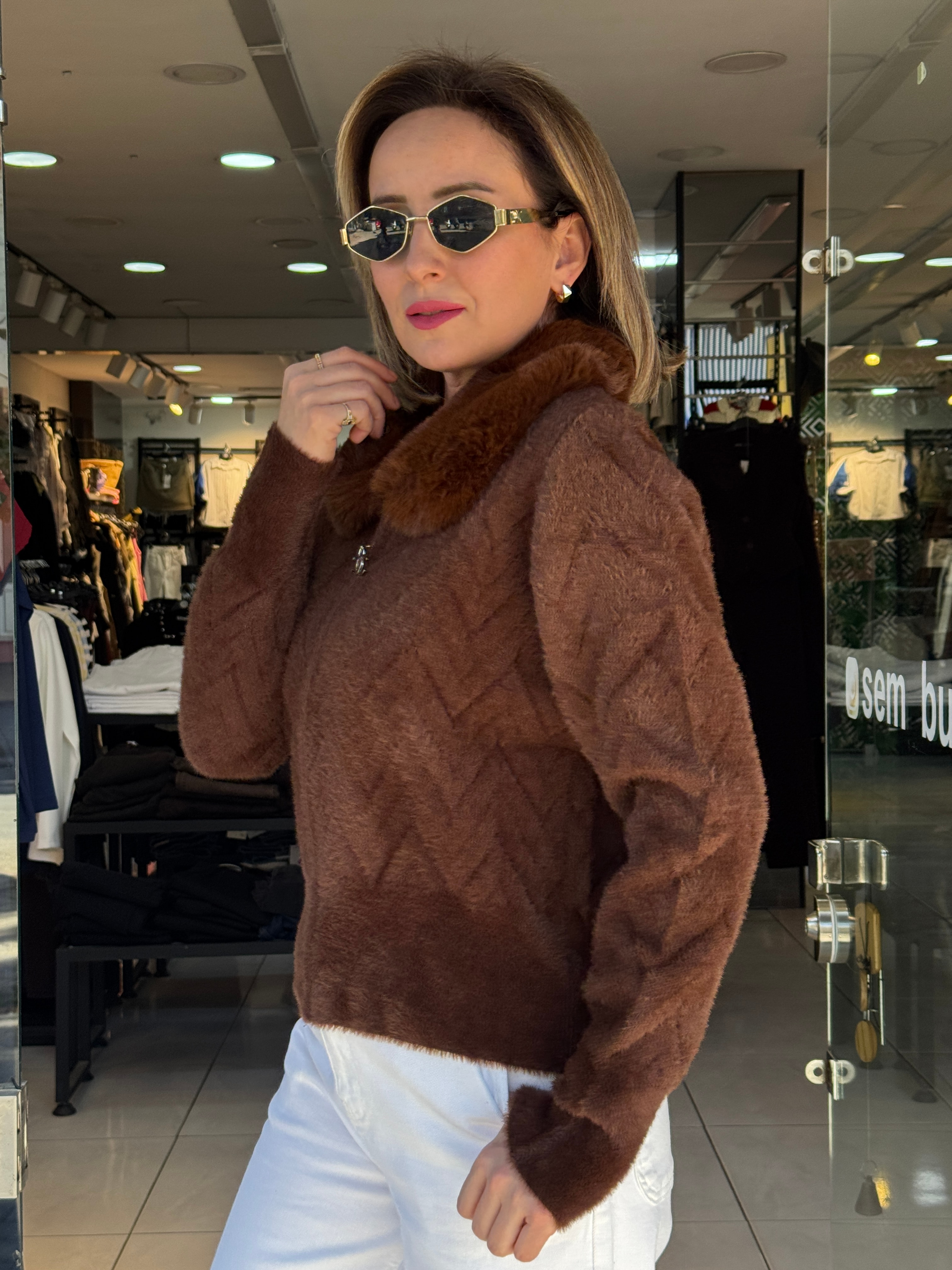 Angora Yakası Kürklü Ceket
