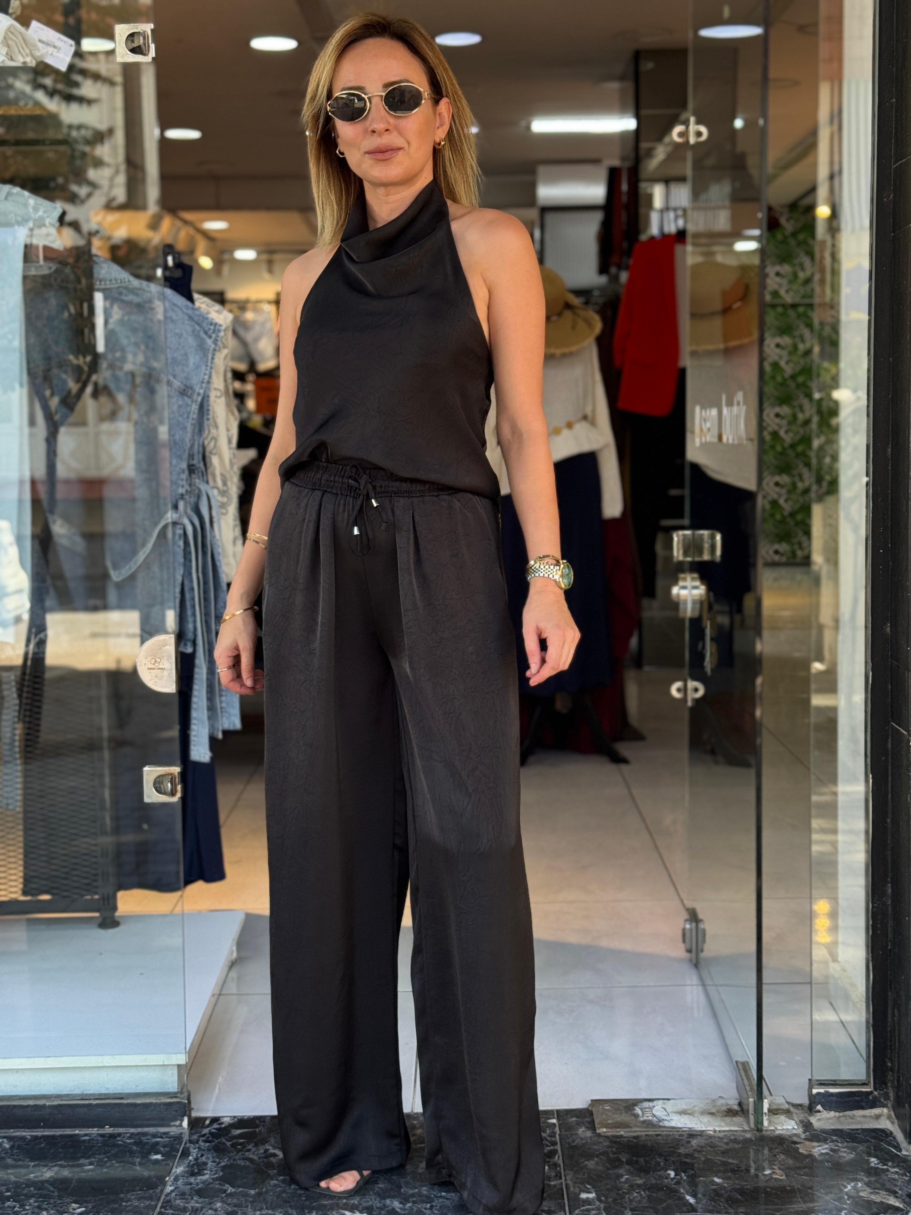 Bluz Pantolon Saten Takım