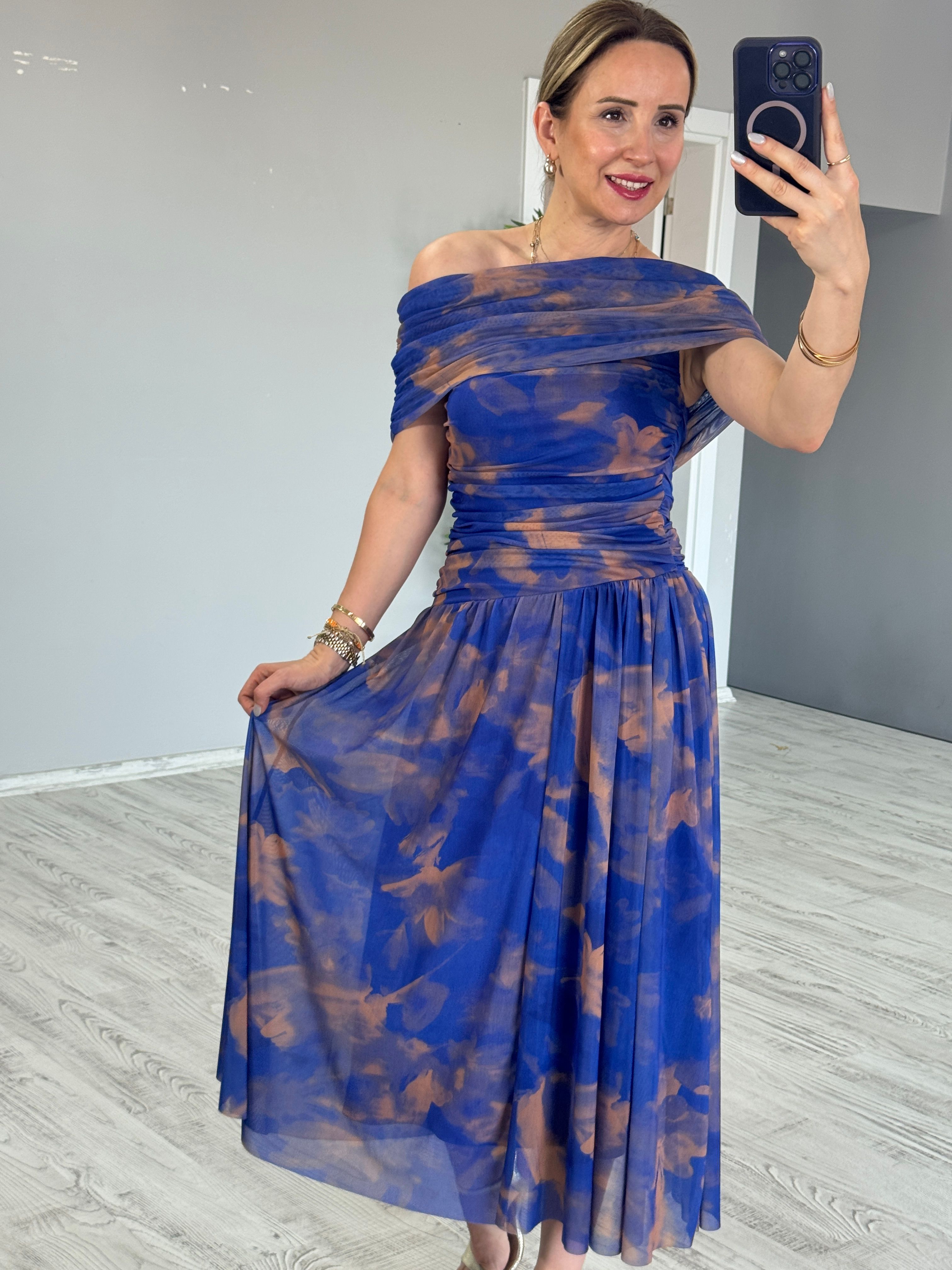 Batik Tül Desen Elbise