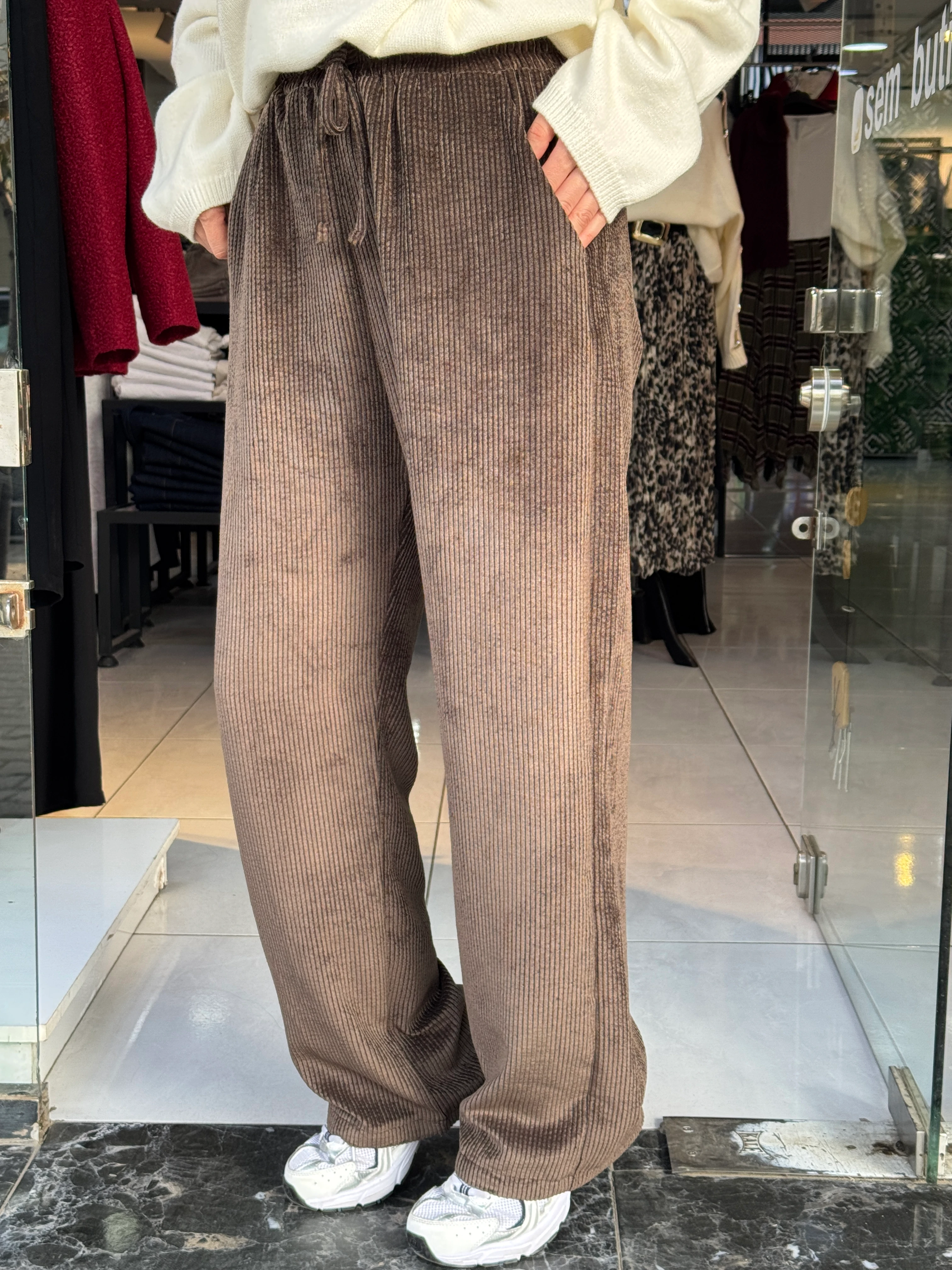 Fitilli Kahve Pantolon