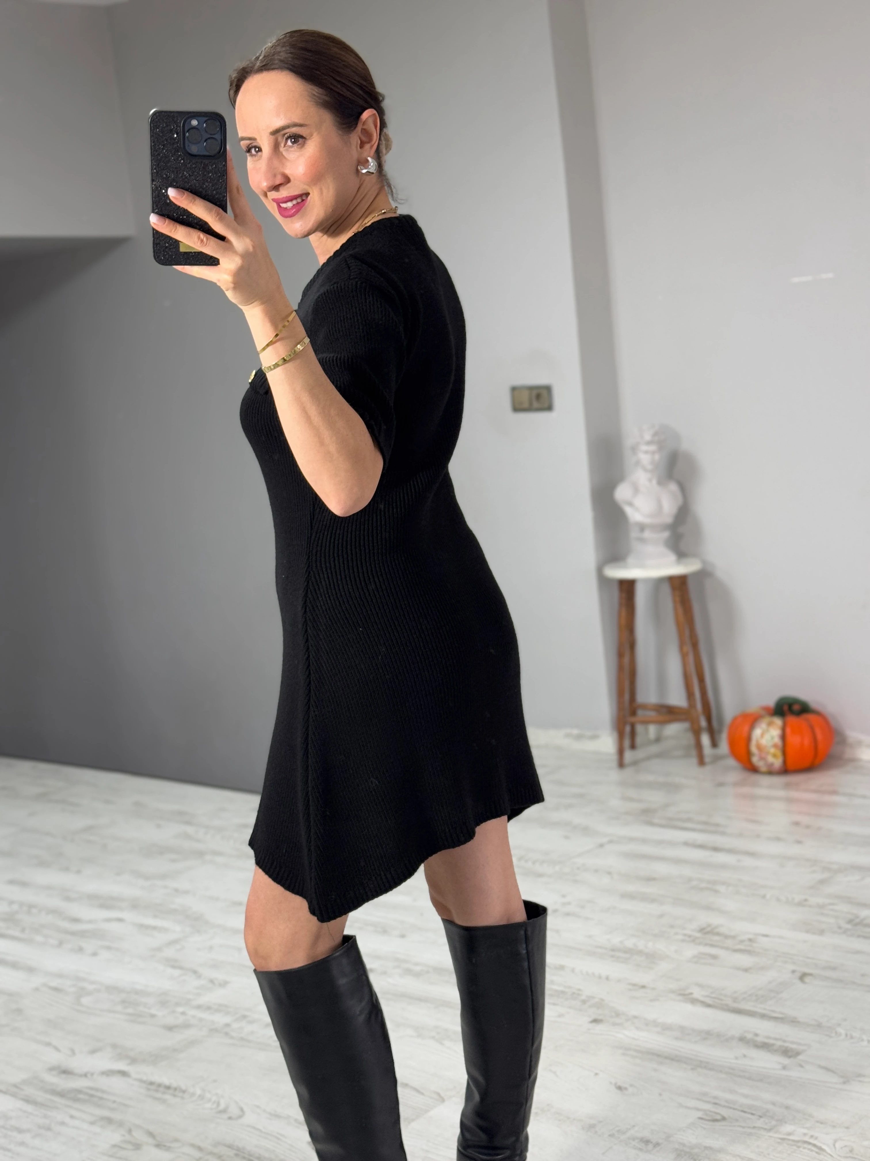 Triko Asimetrik Elbise