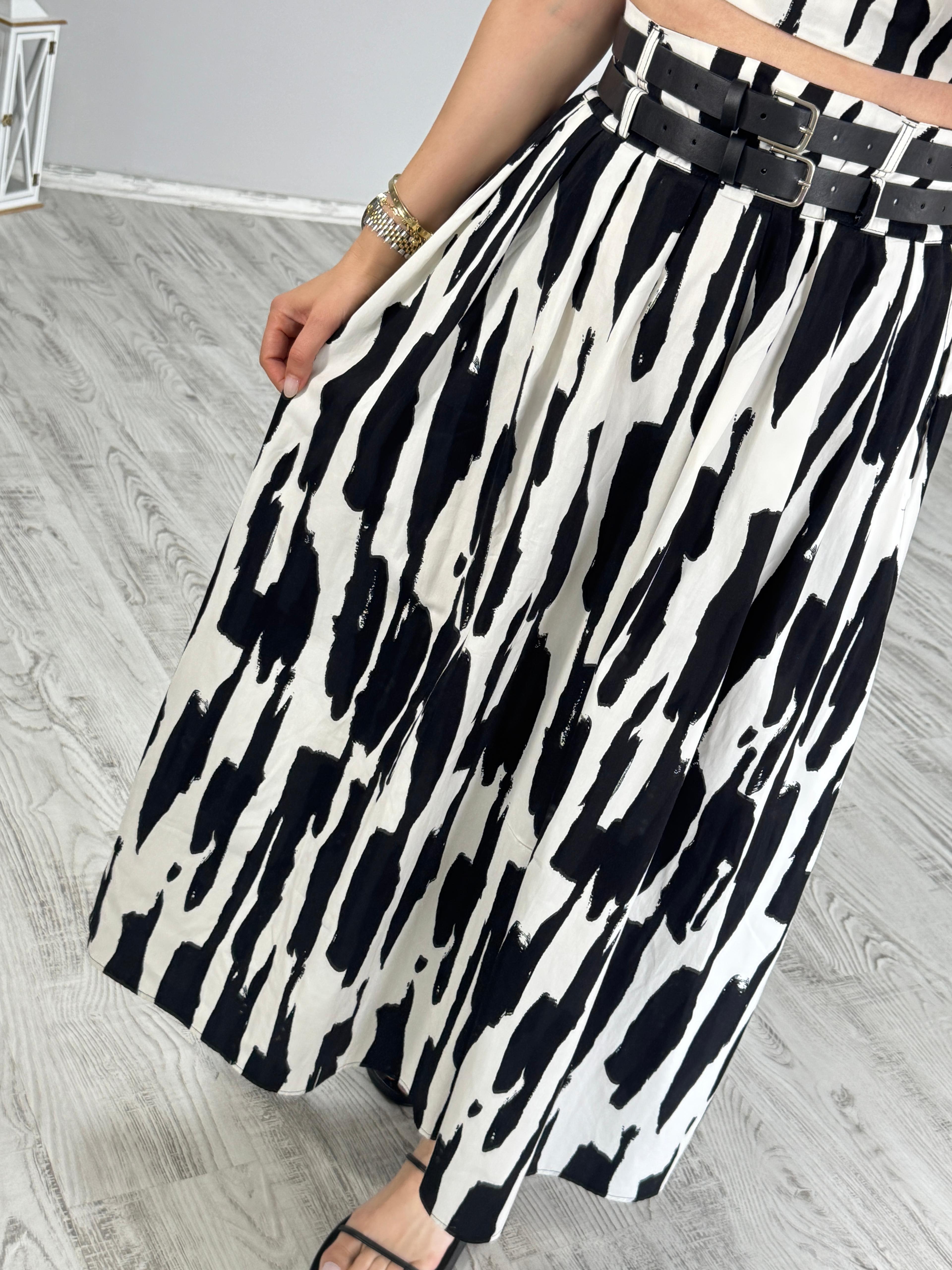 Zebra Desen Kemerli Takım
