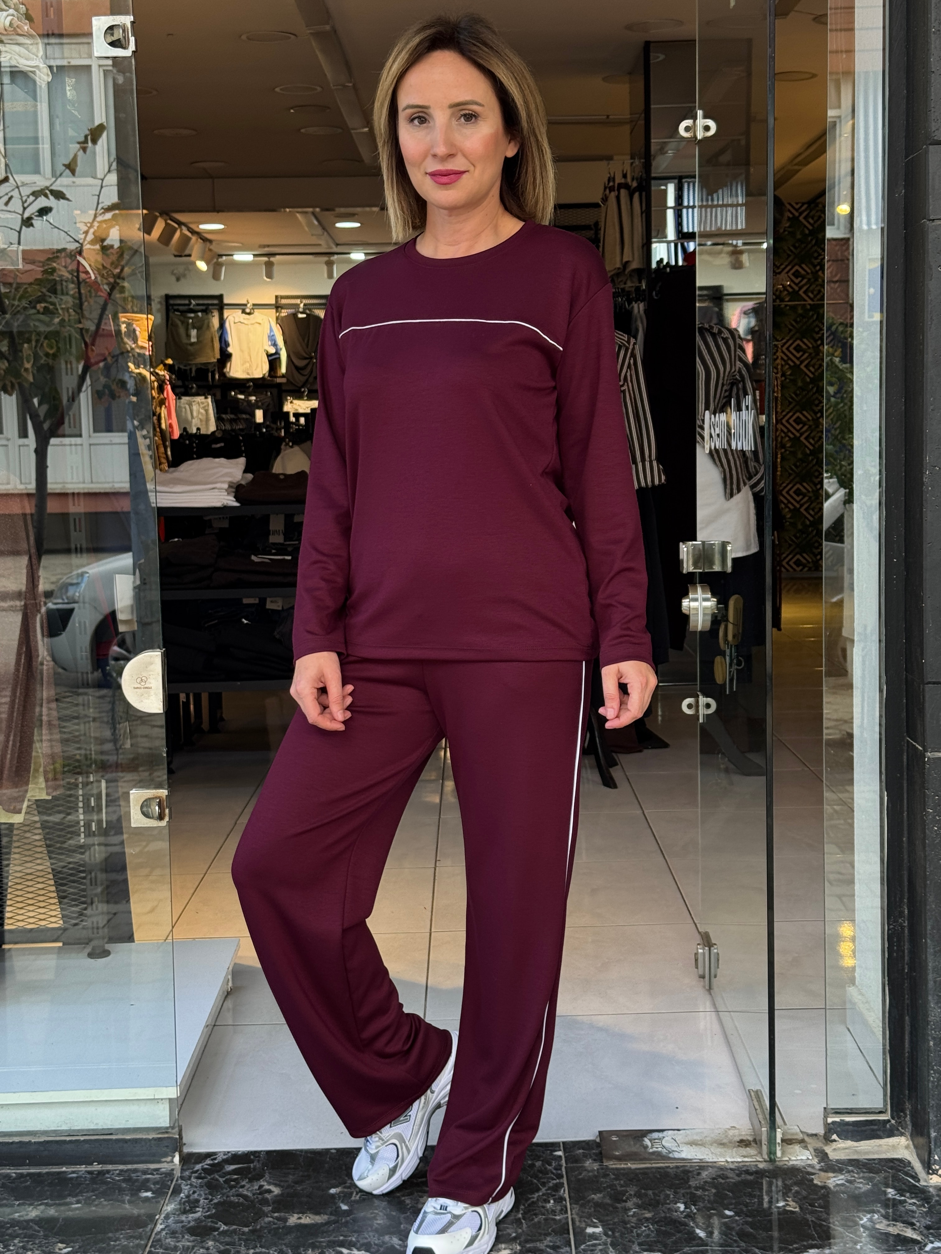Modal Biyeli Takım - Bordo