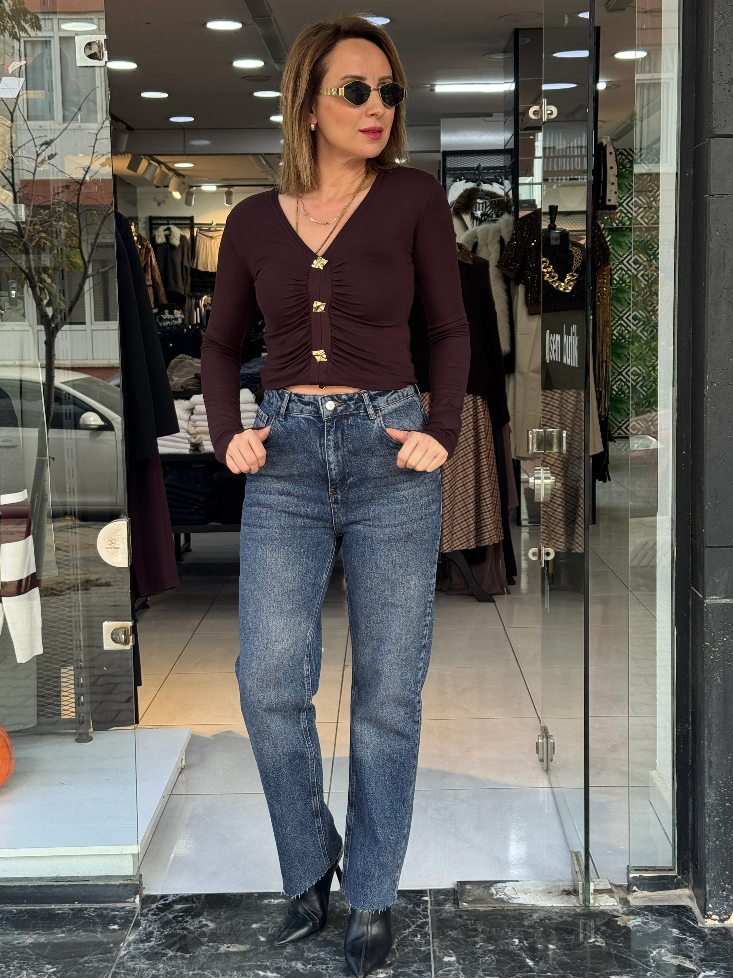 Lacivert Yıkamalı Jean