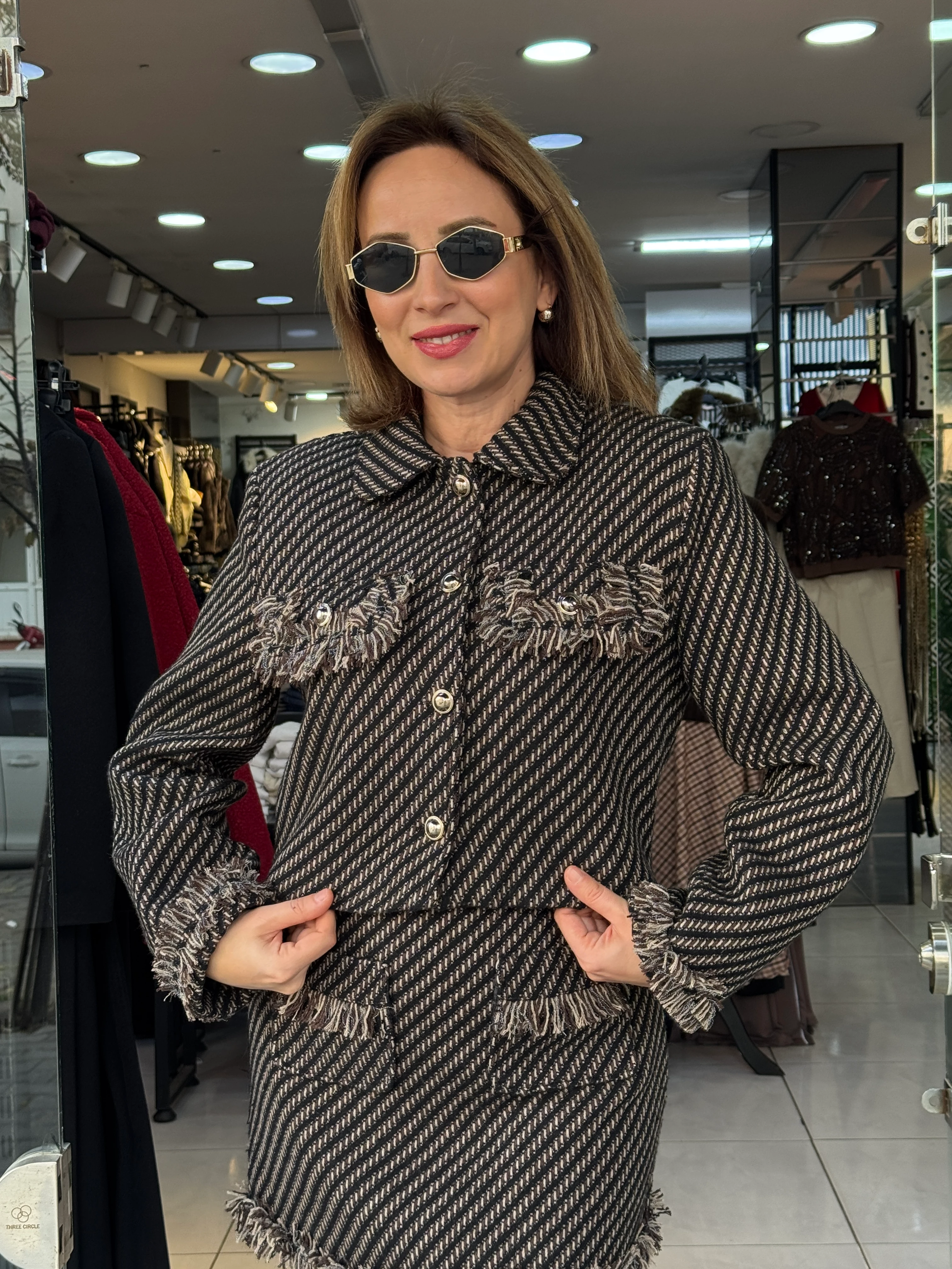 Tüvit Püskül Detaylı Ceket