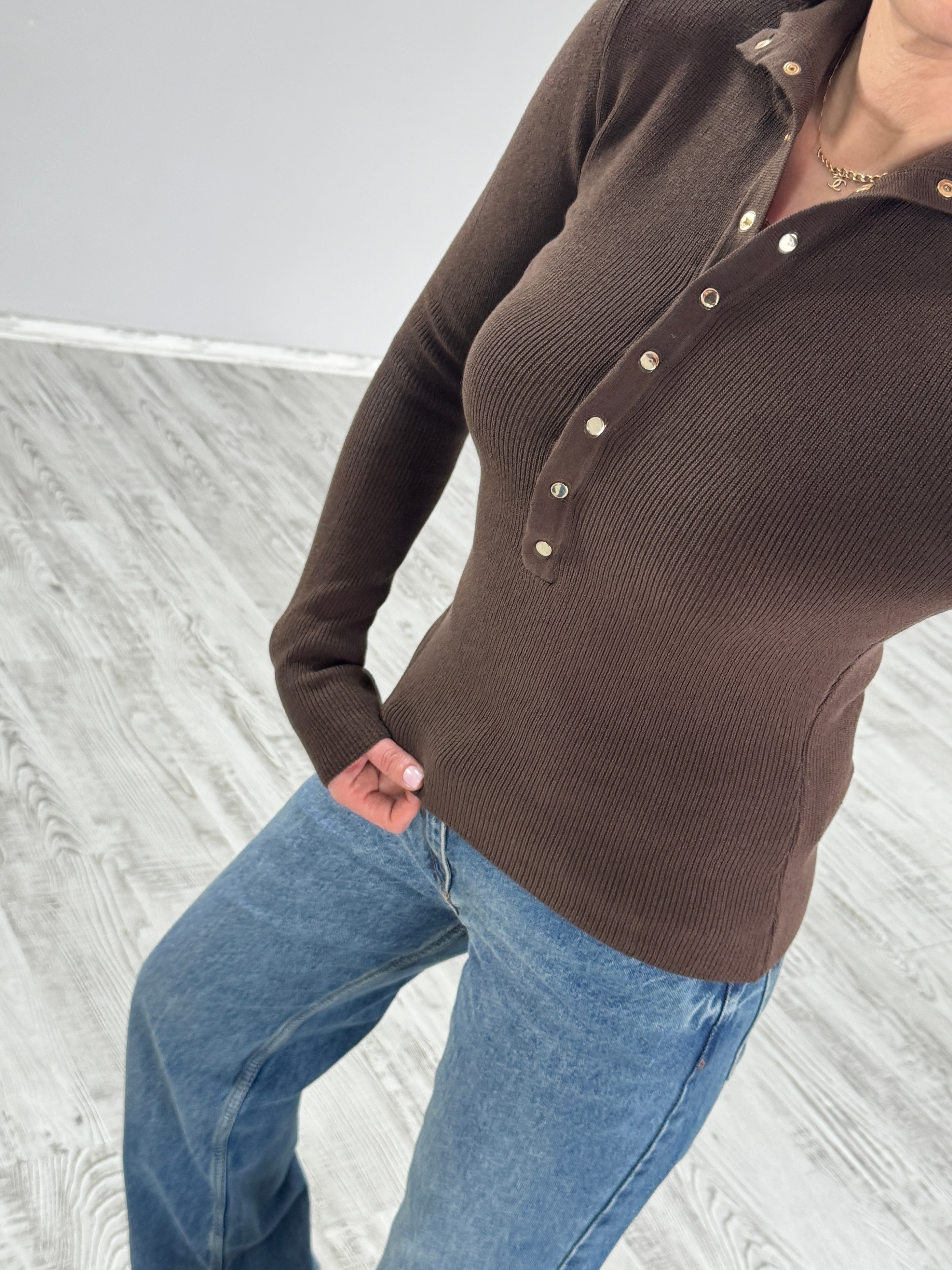 Düğmeli Dilvin Triko