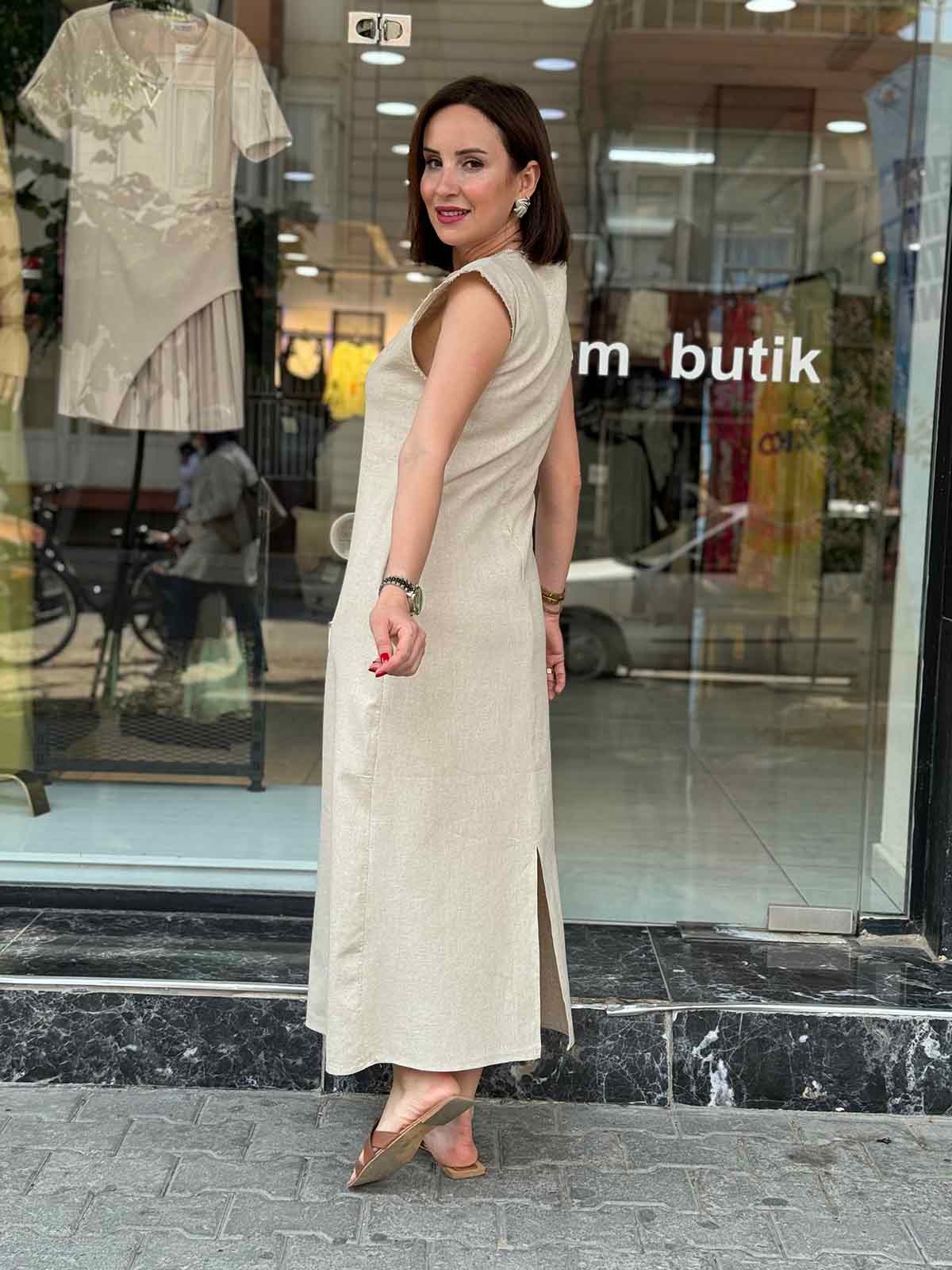 Ham Keten Elbise