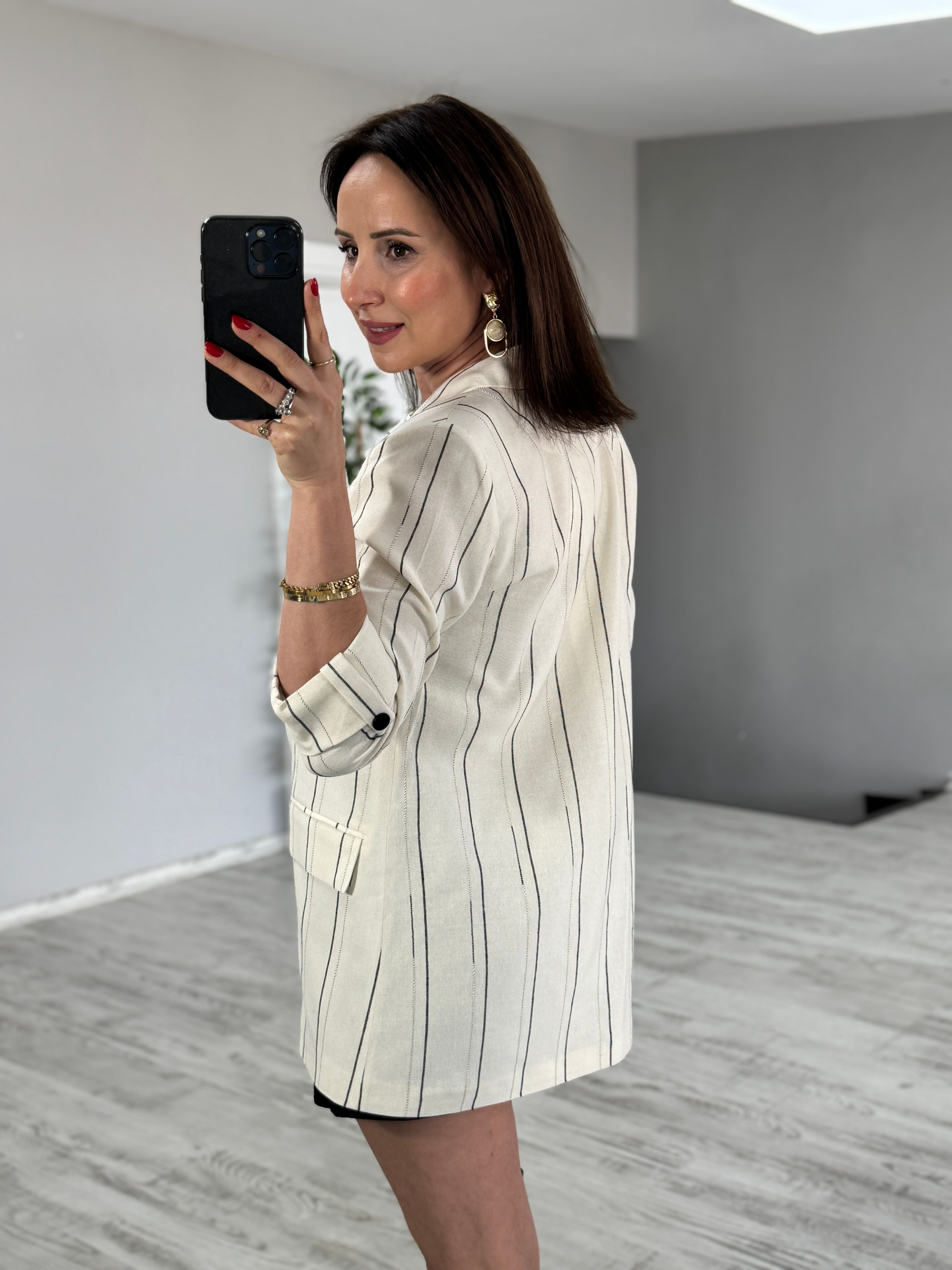 Keten Çizgili Blazer