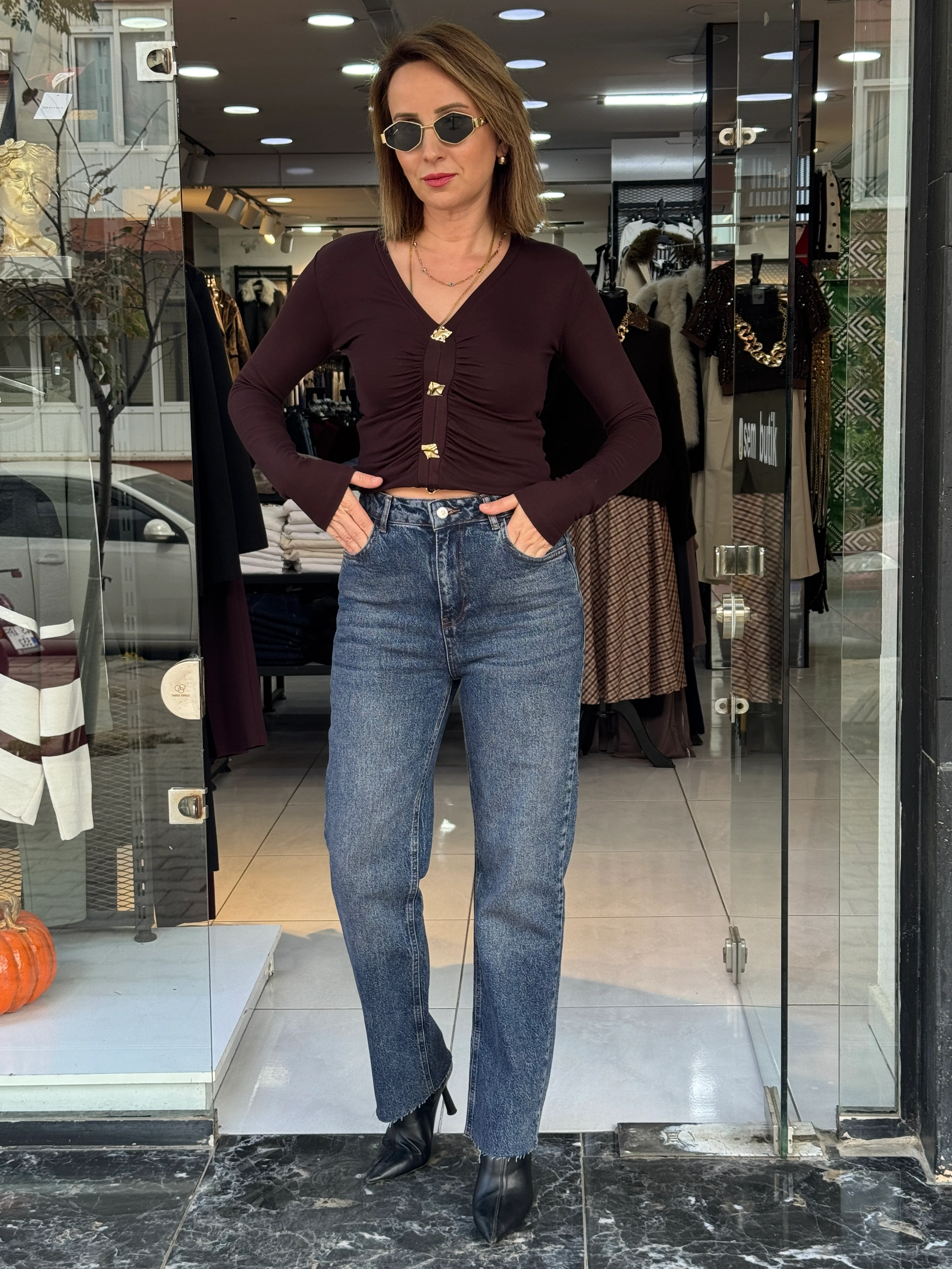 Lacivert Yıkamalı Jean