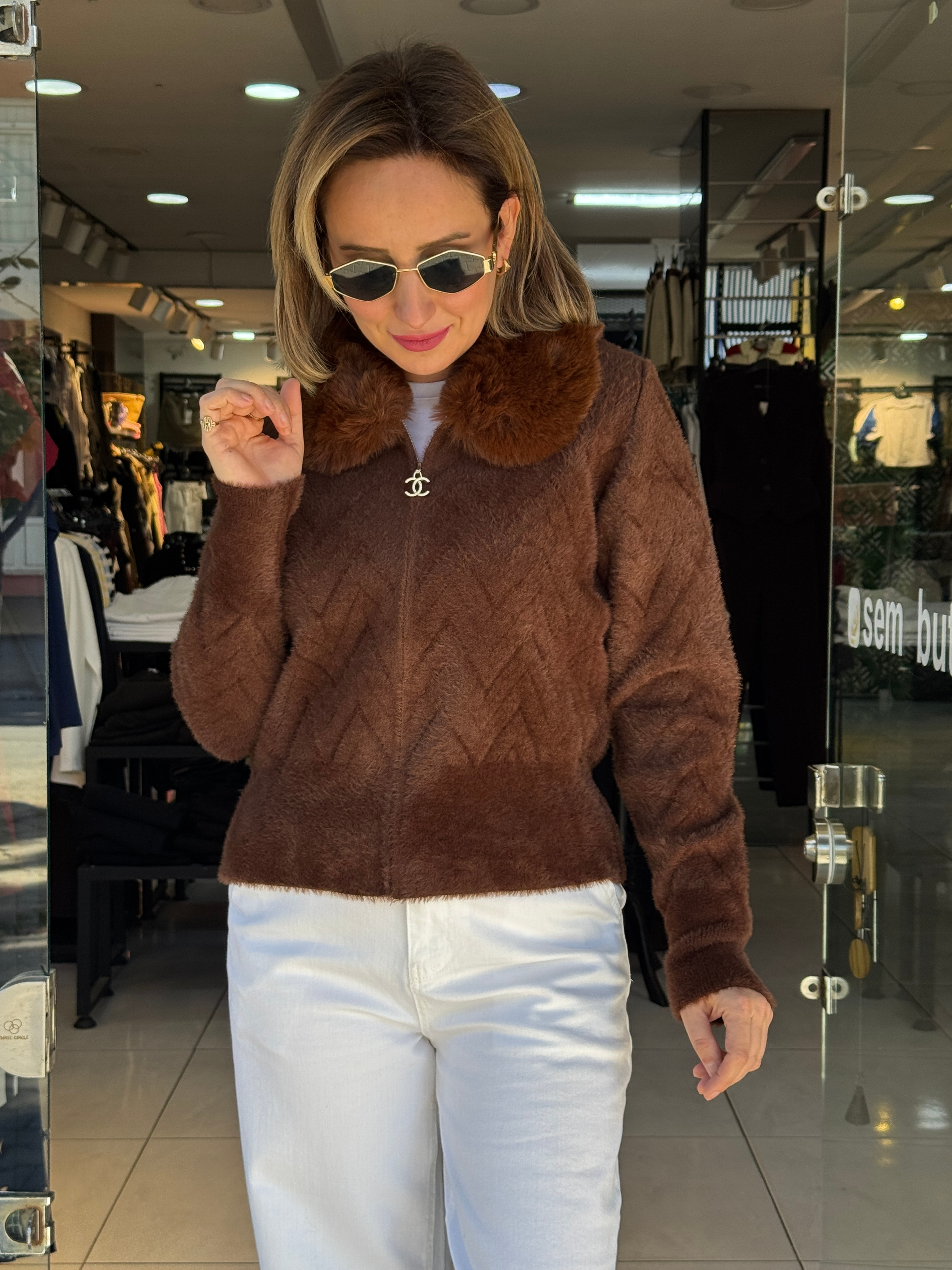 Angora Yakası Kürklü Ceket