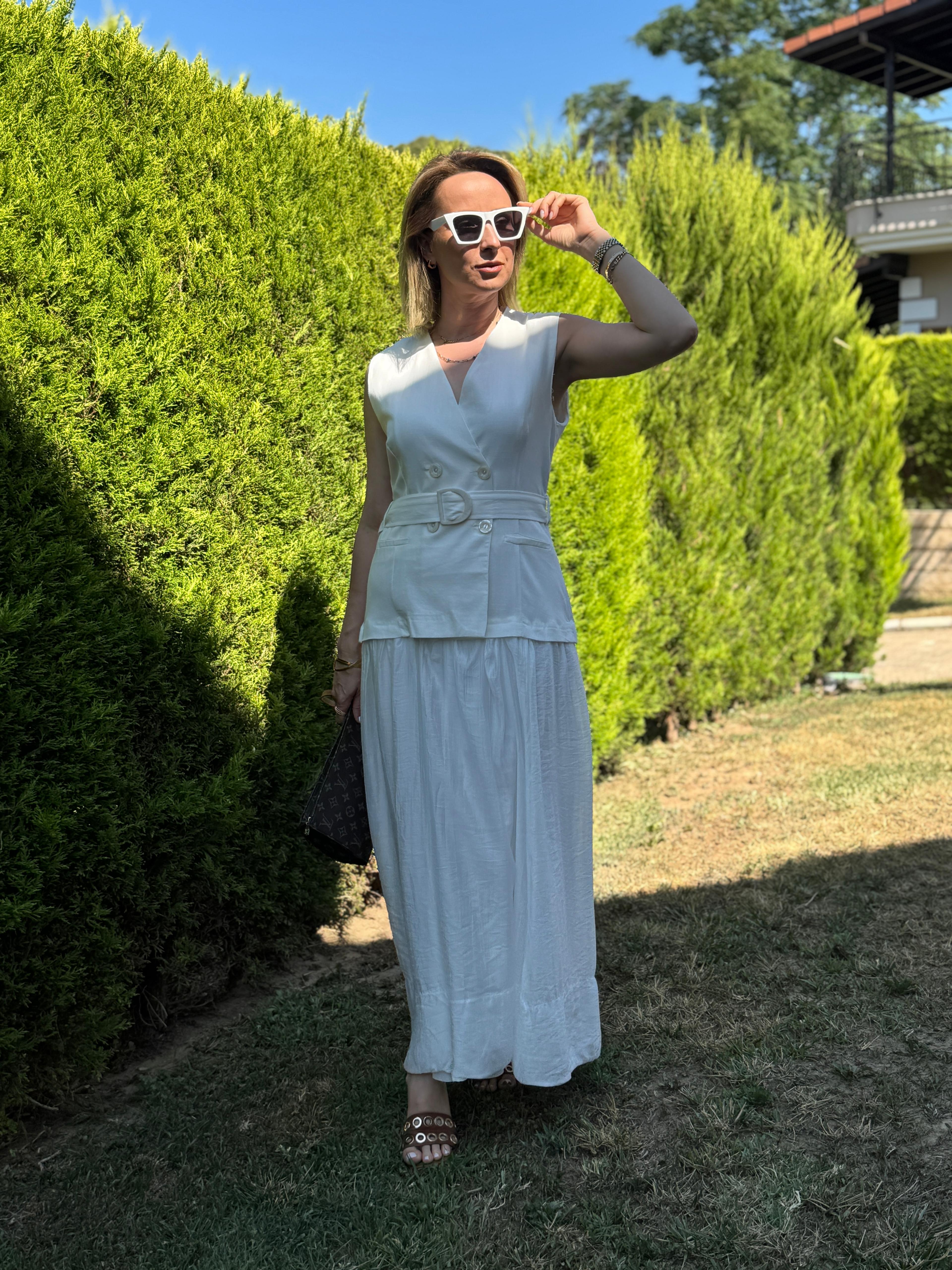 Yelekli Kemerli Elbise