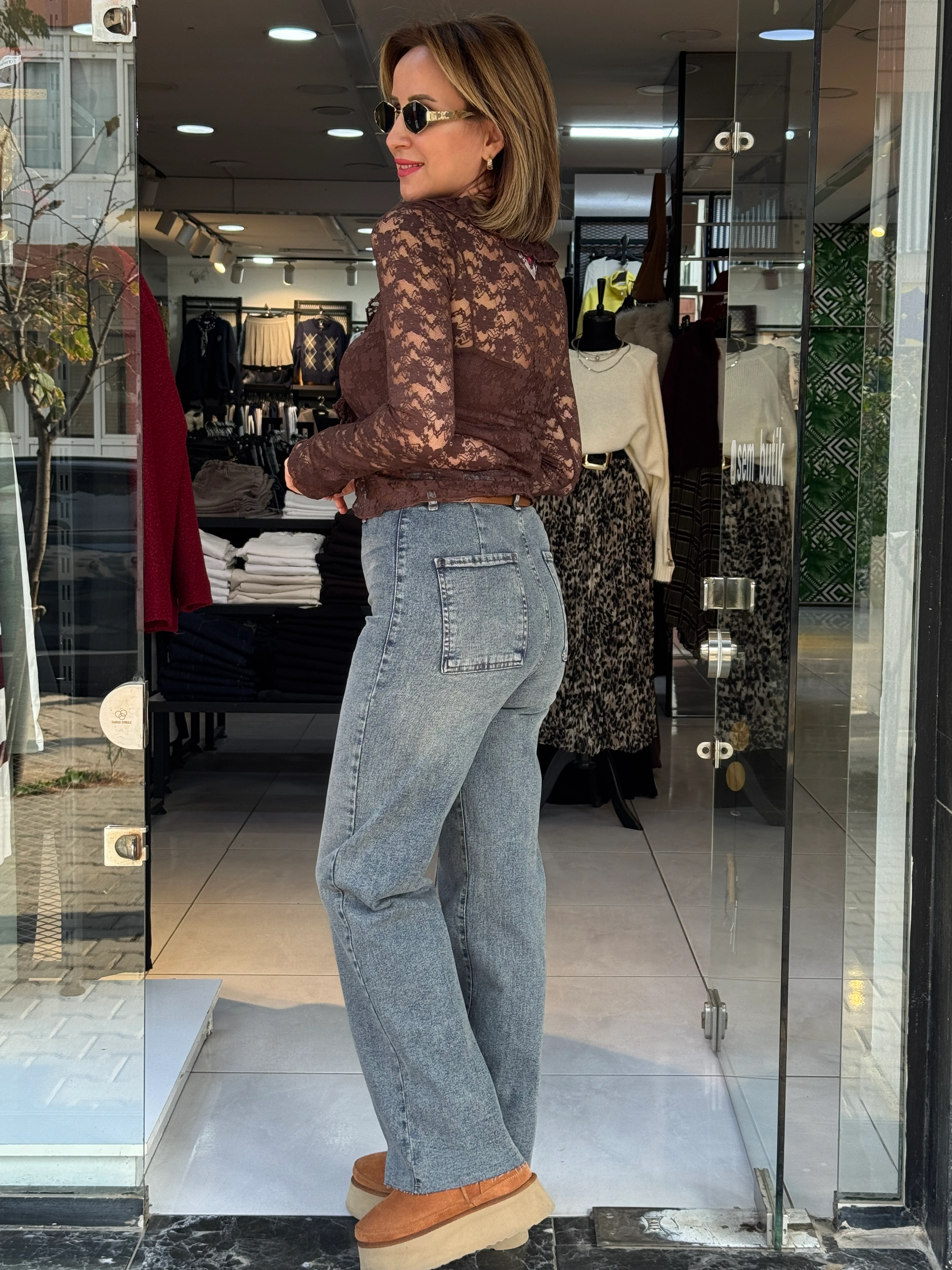 Yüksel Bel Kemerli Jean