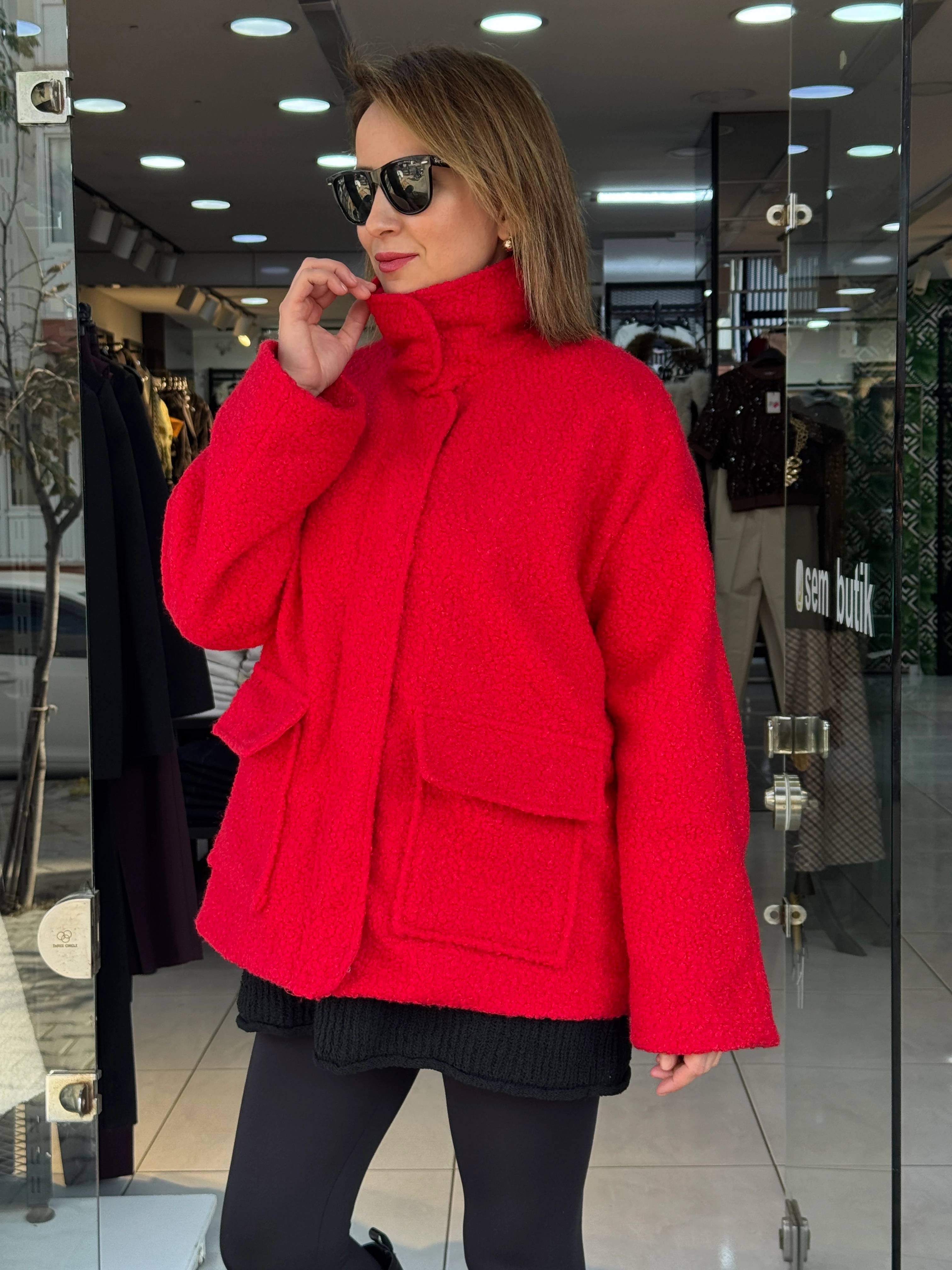 Ön Cep Detaylı Buklet Kaban