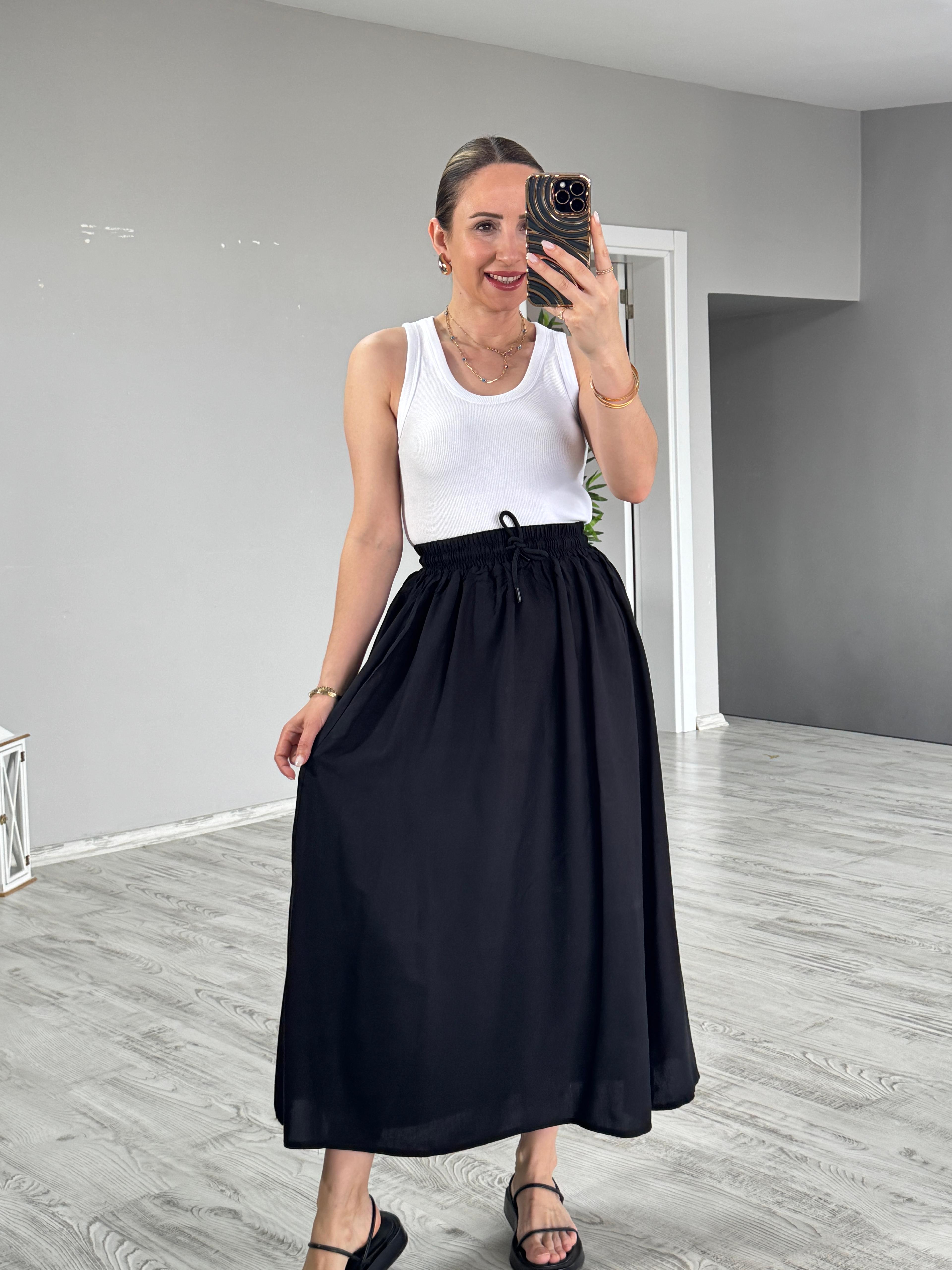 Bel Lastik Detaylı Etek