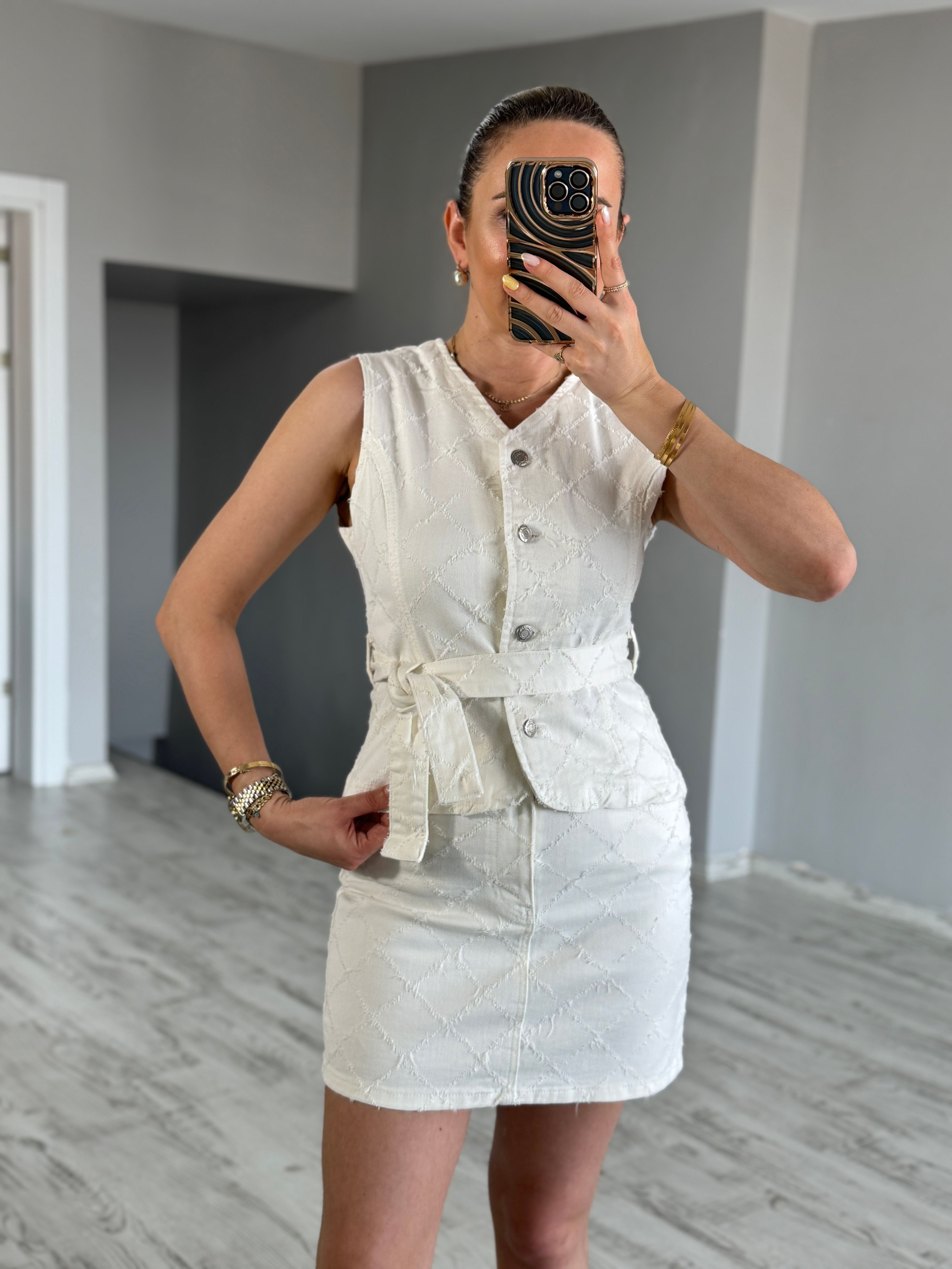 Ekru Denim Takım