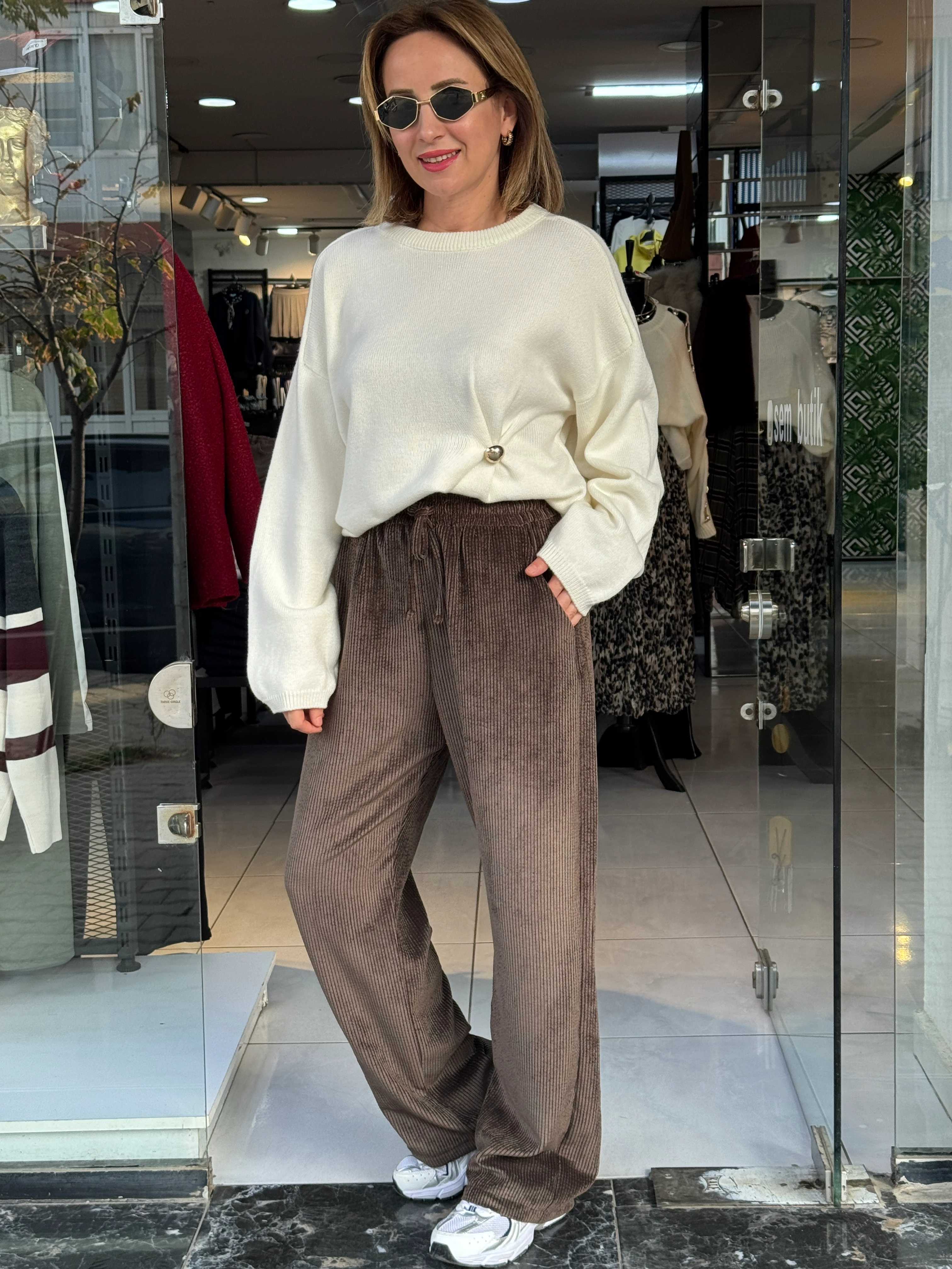 Fitilli Kahve Pantolon