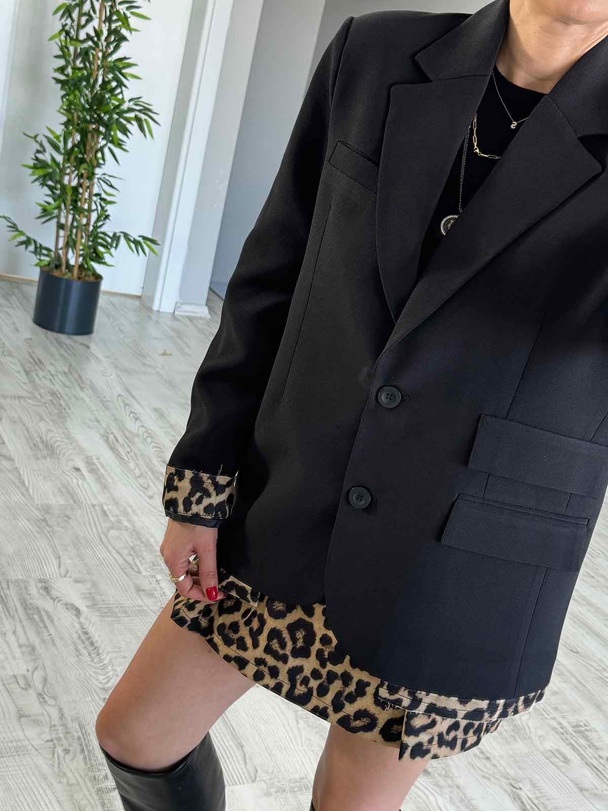 Leopar Detaylı Blazer