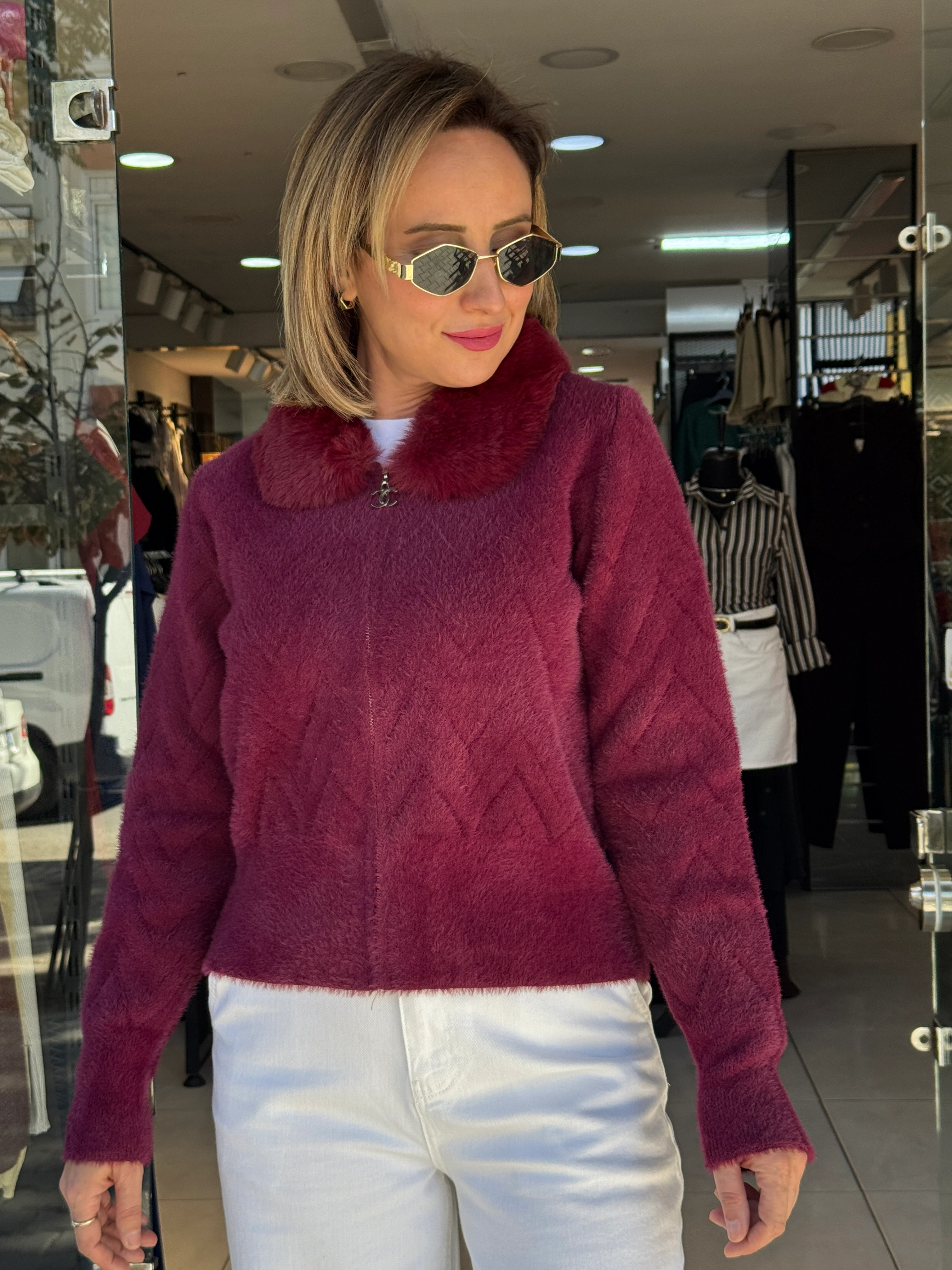 Angora Yakası Kürklü Ceket