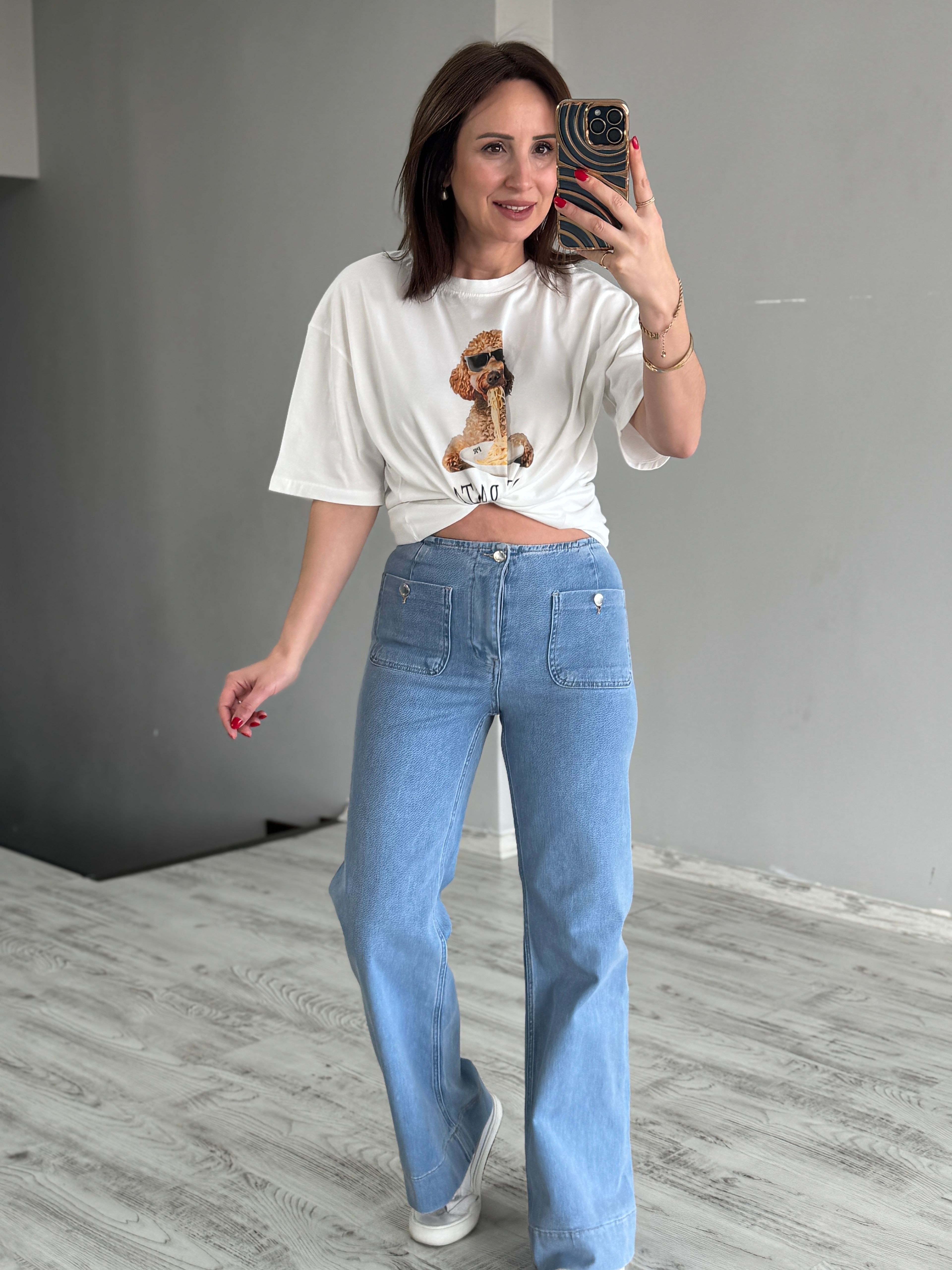 Cep Detaylı Mavi Jean