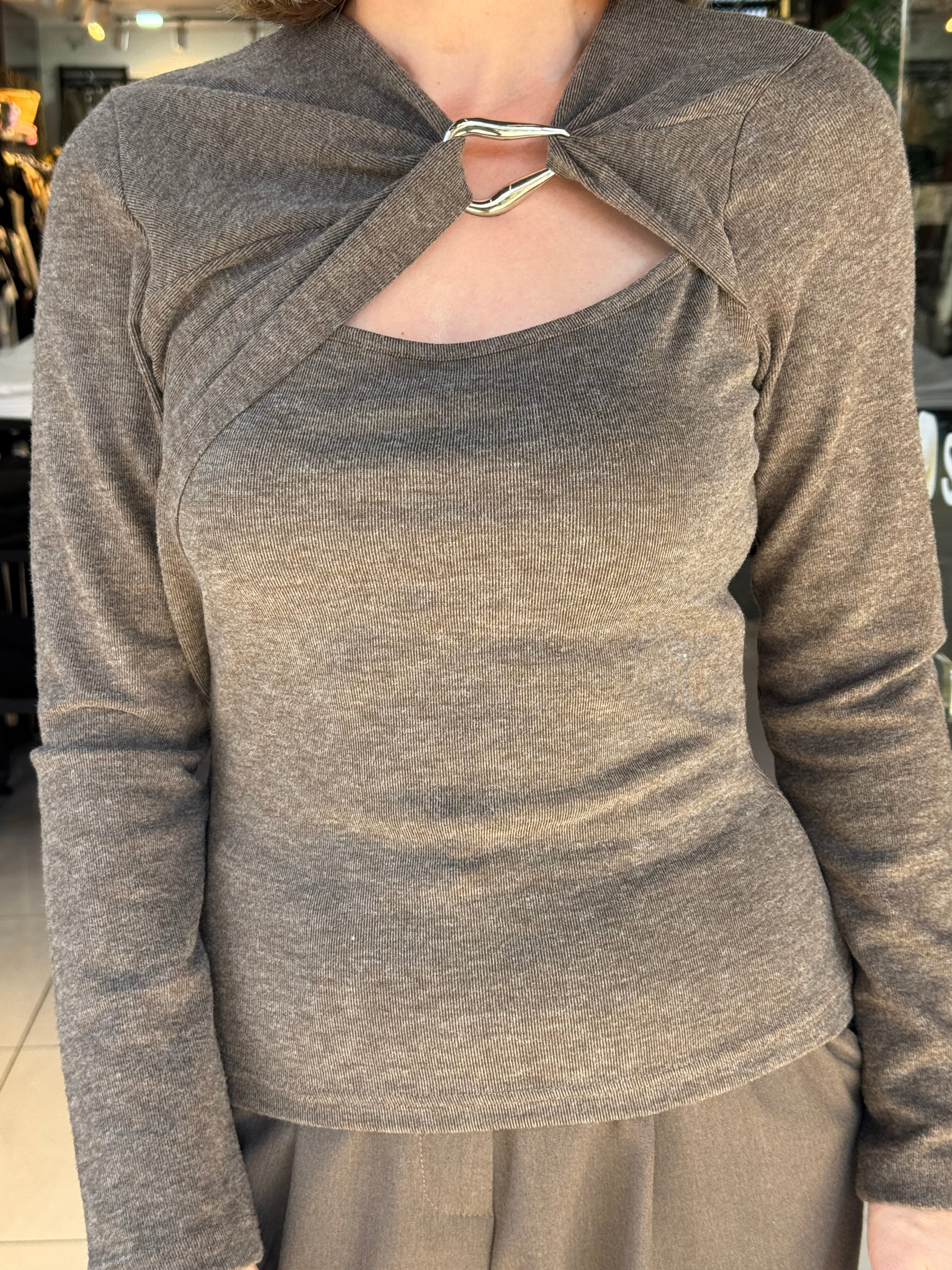 Pencere Detaylı Örme Bluz