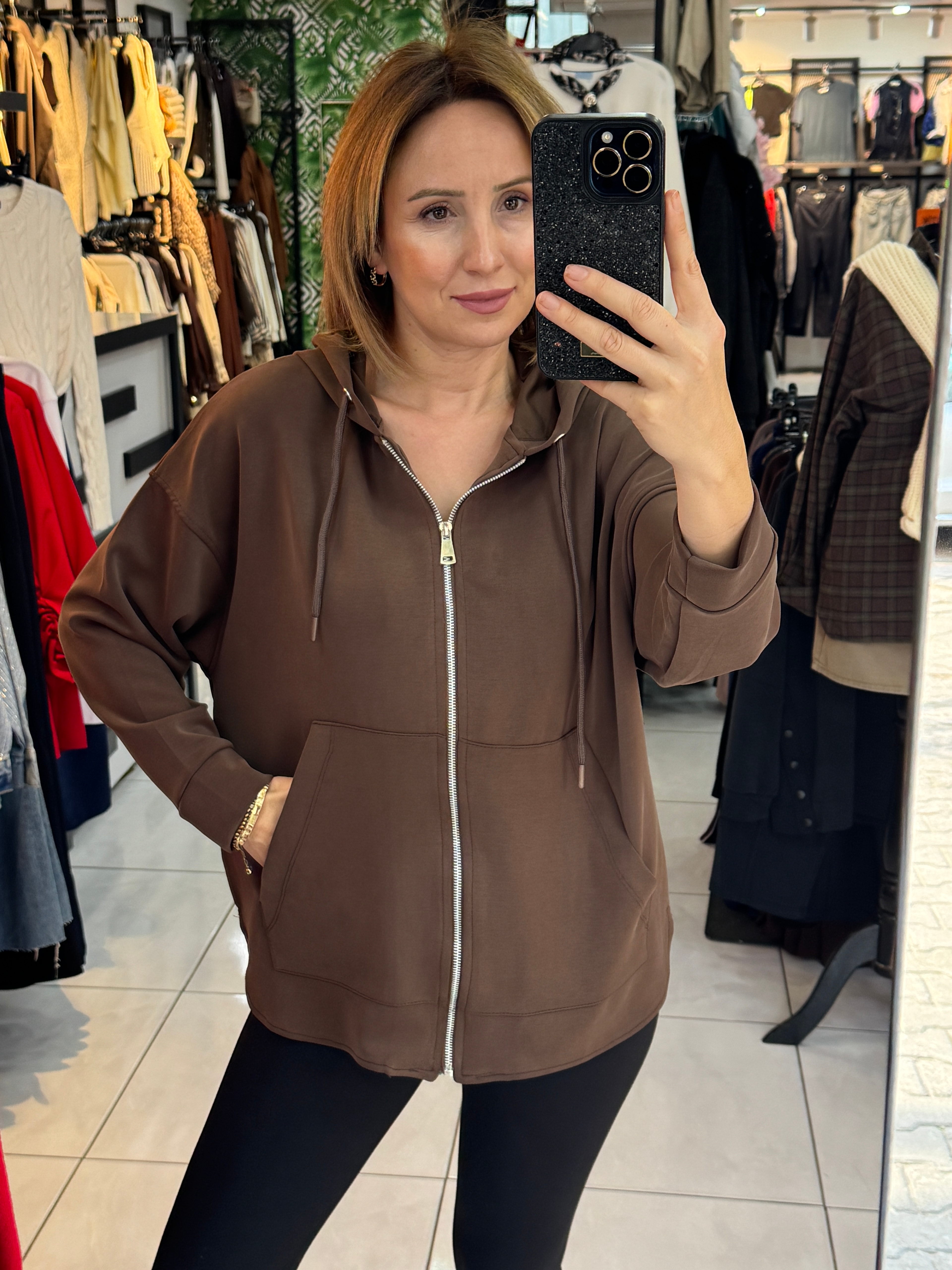 Kahve Kopüşonlu Ceket