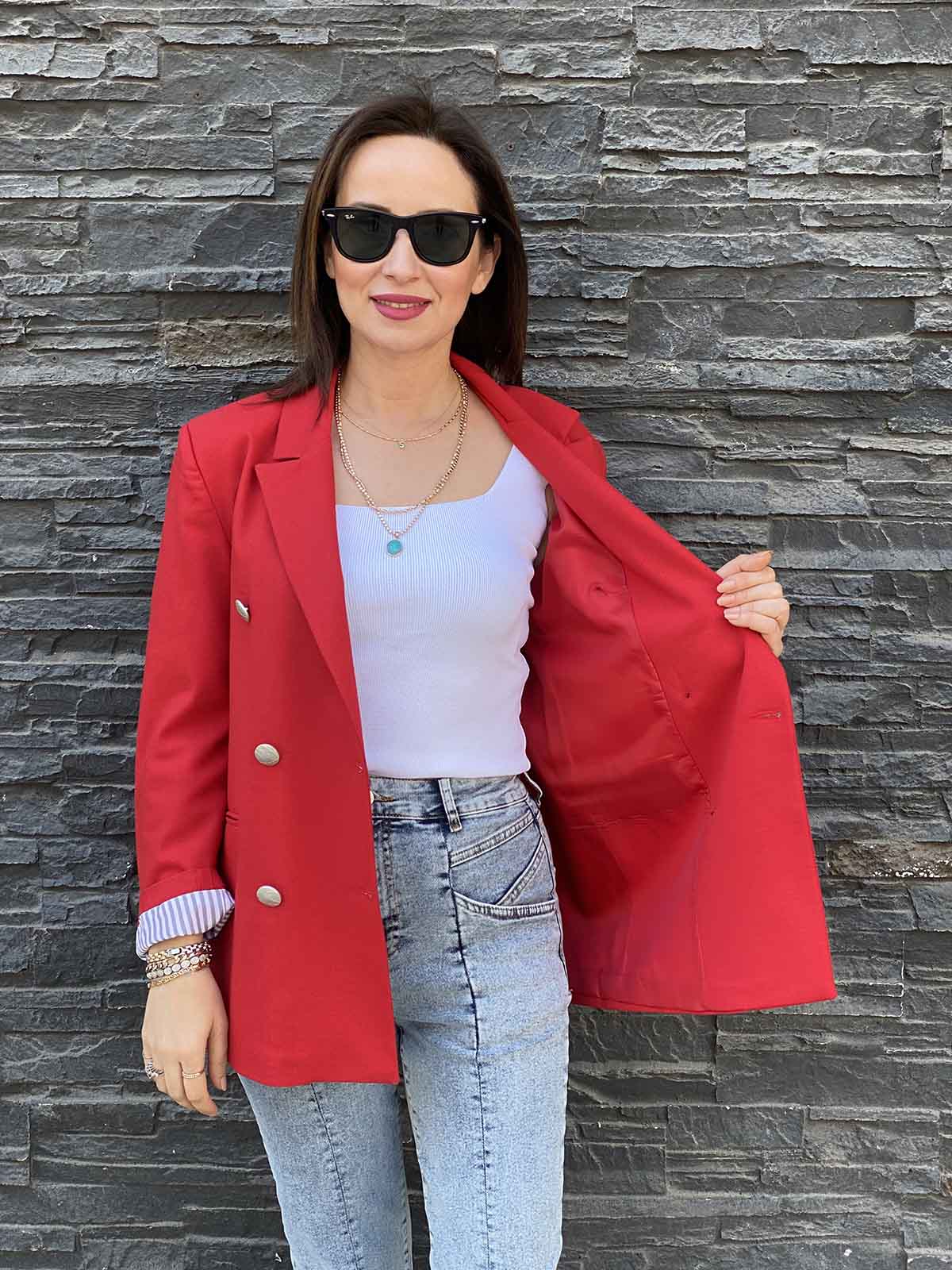 Arkası Çizgi Detaylı Blazer