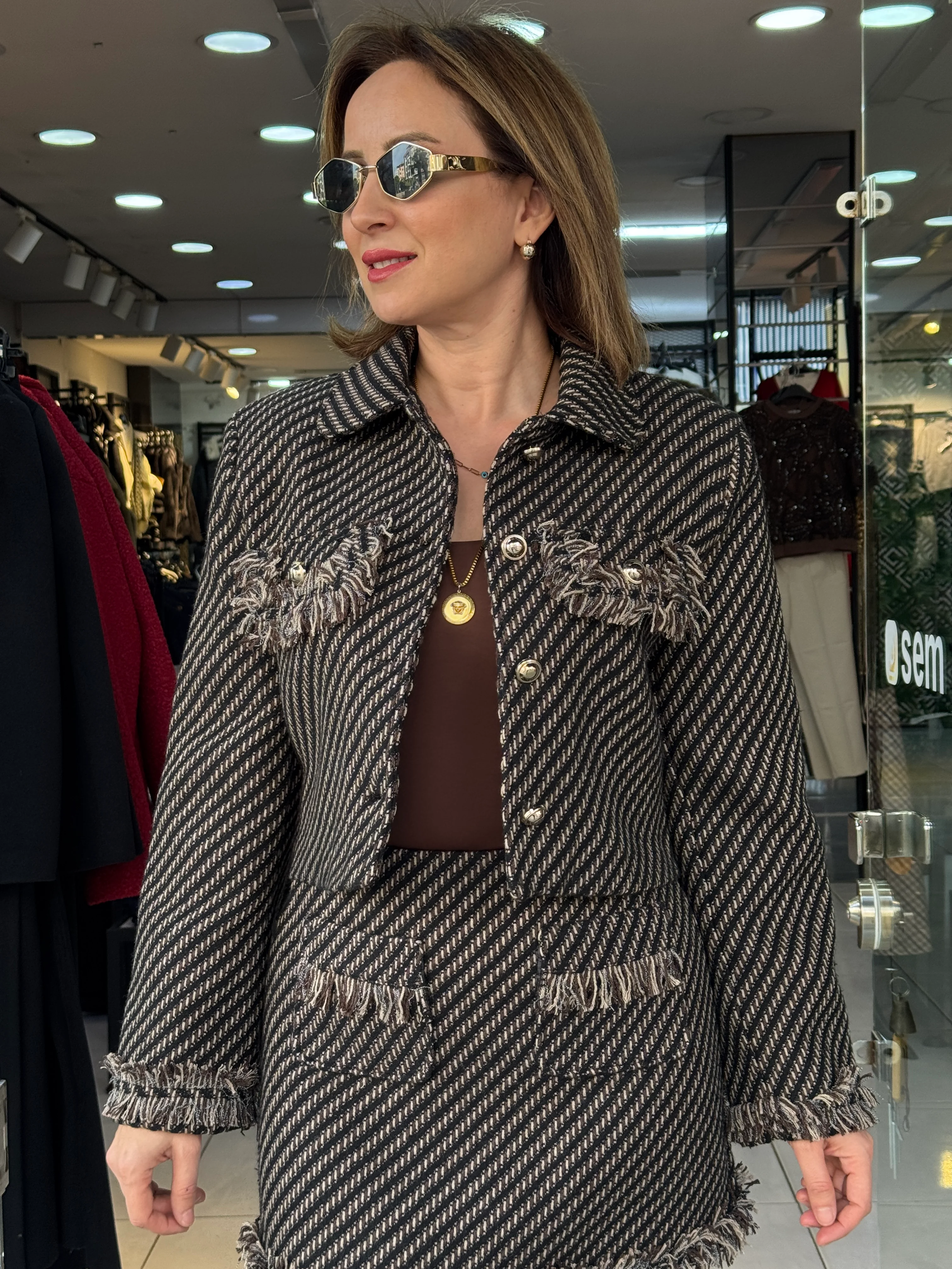 Tüvit Püskül Detaylı Ceket