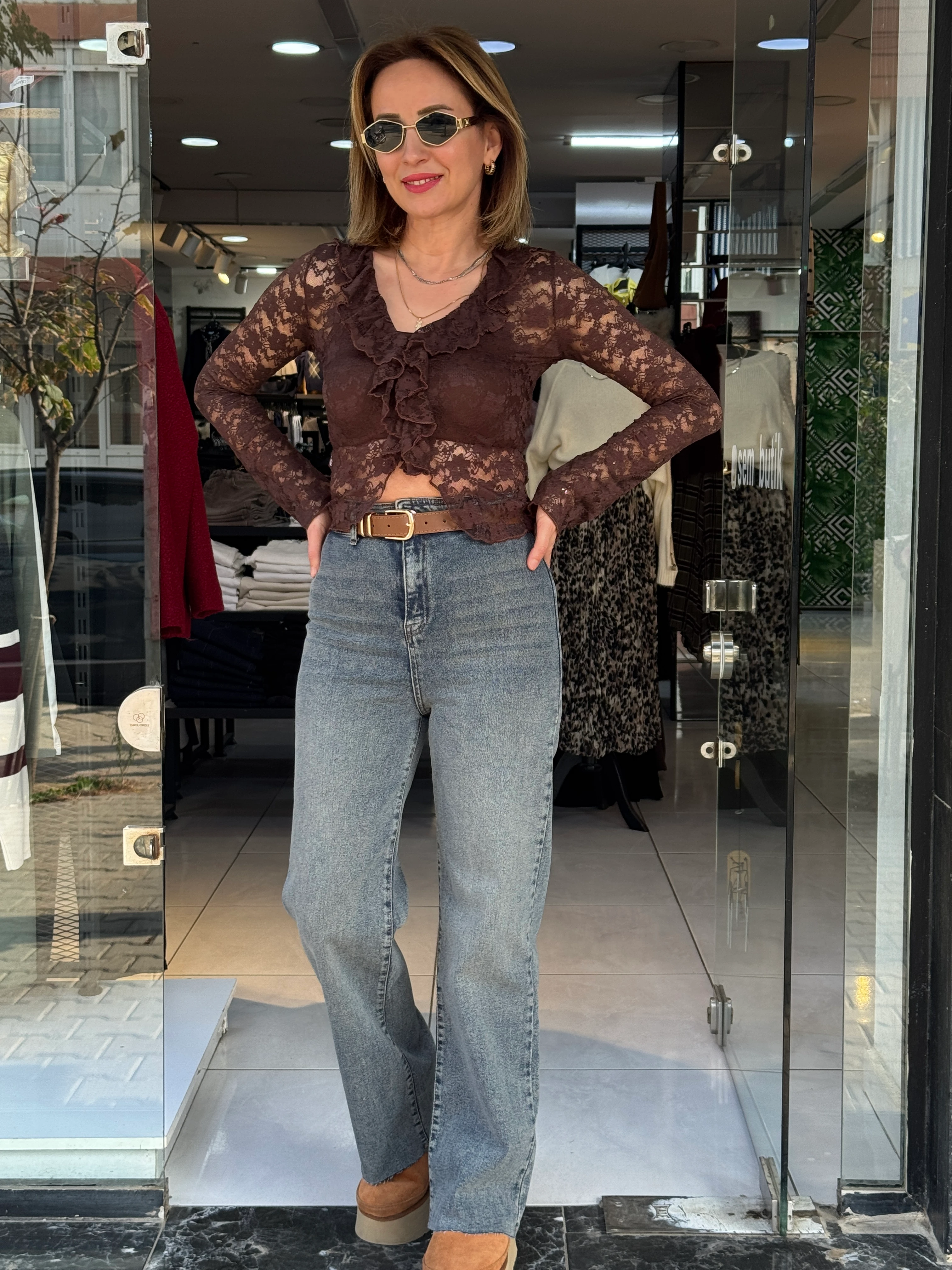 Yüksel Bel Kemerli Jean