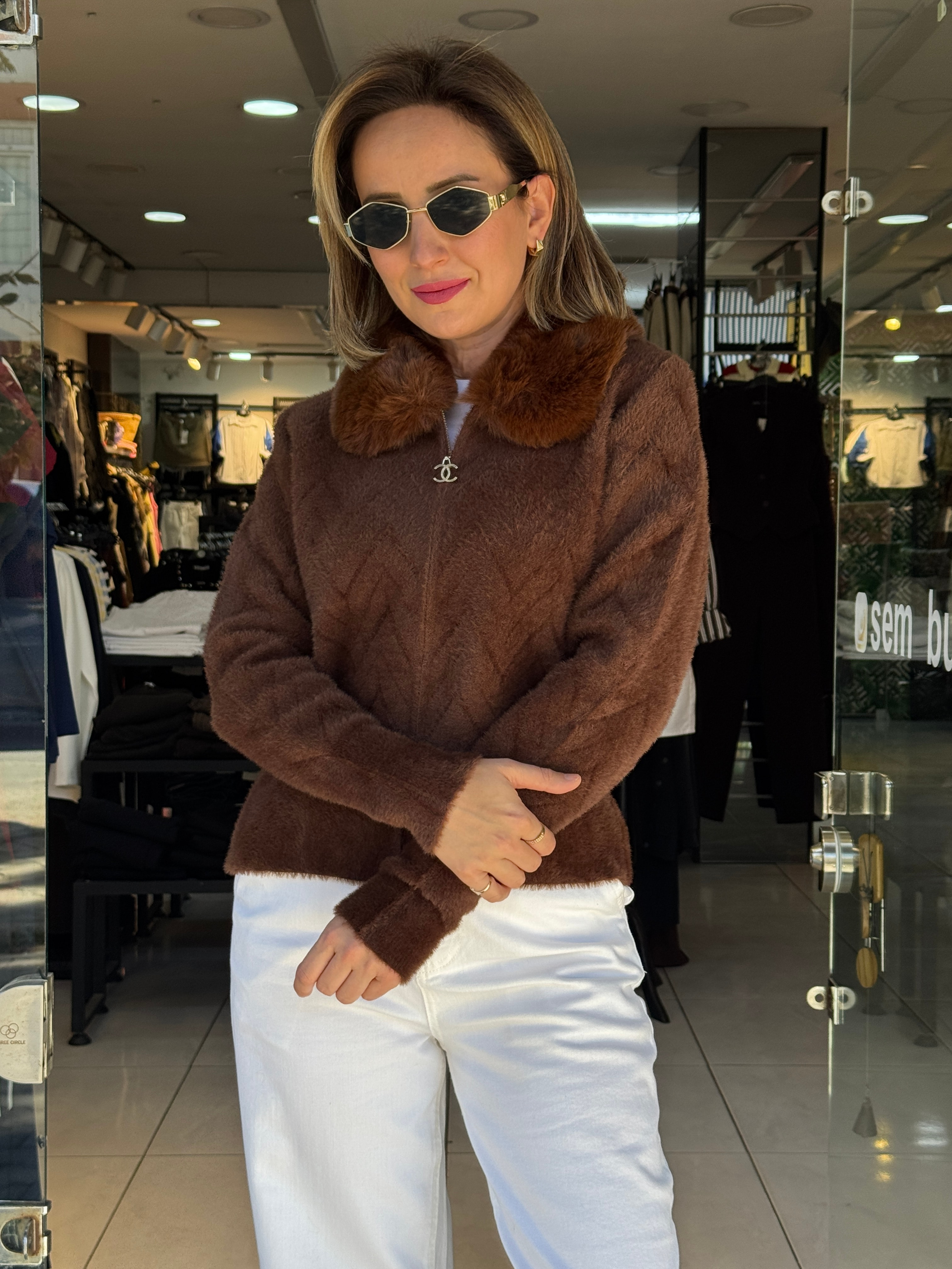Angora Yakası Kürklü Ceket