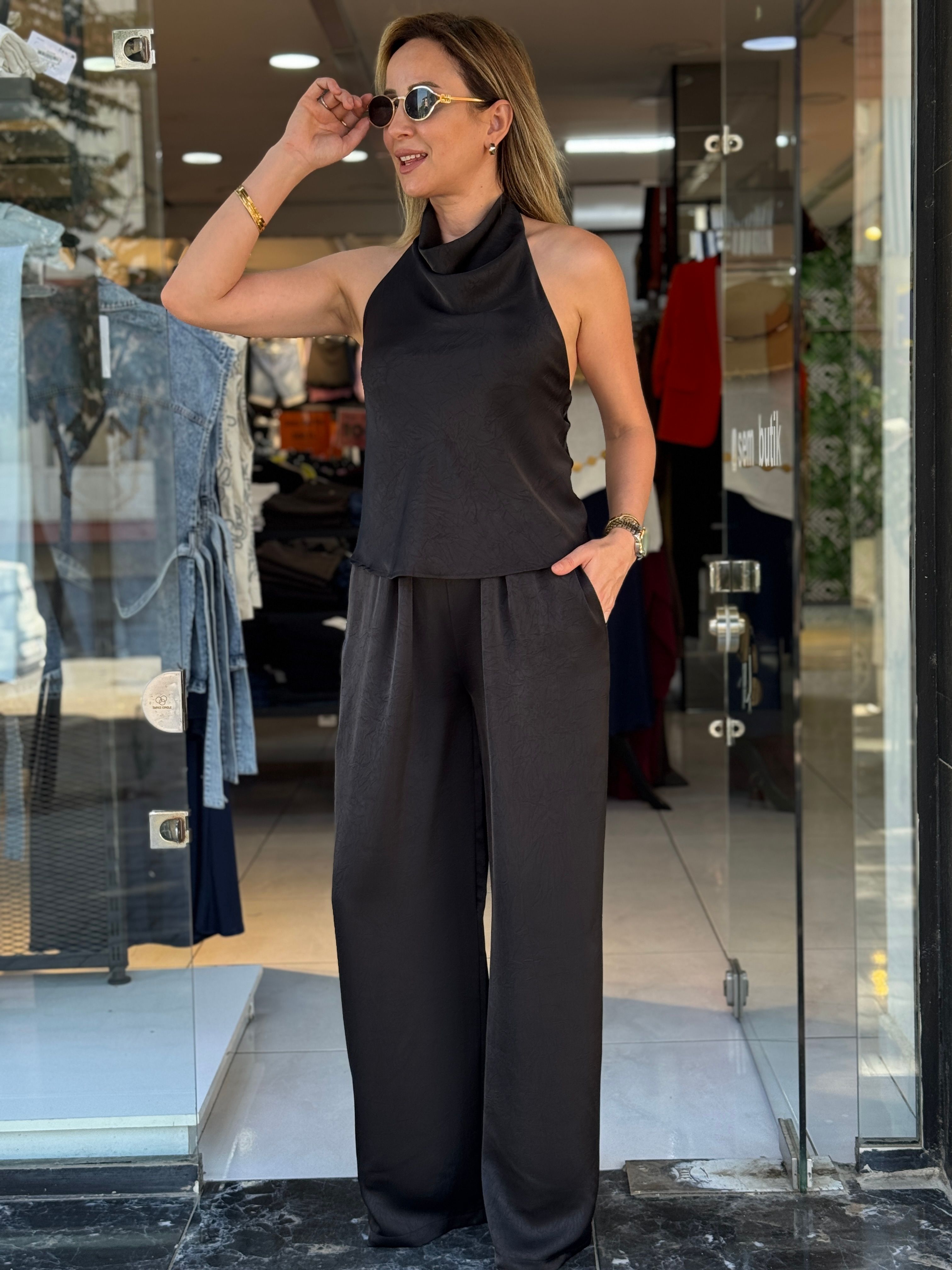 Bluz Pantolon Saten Takım