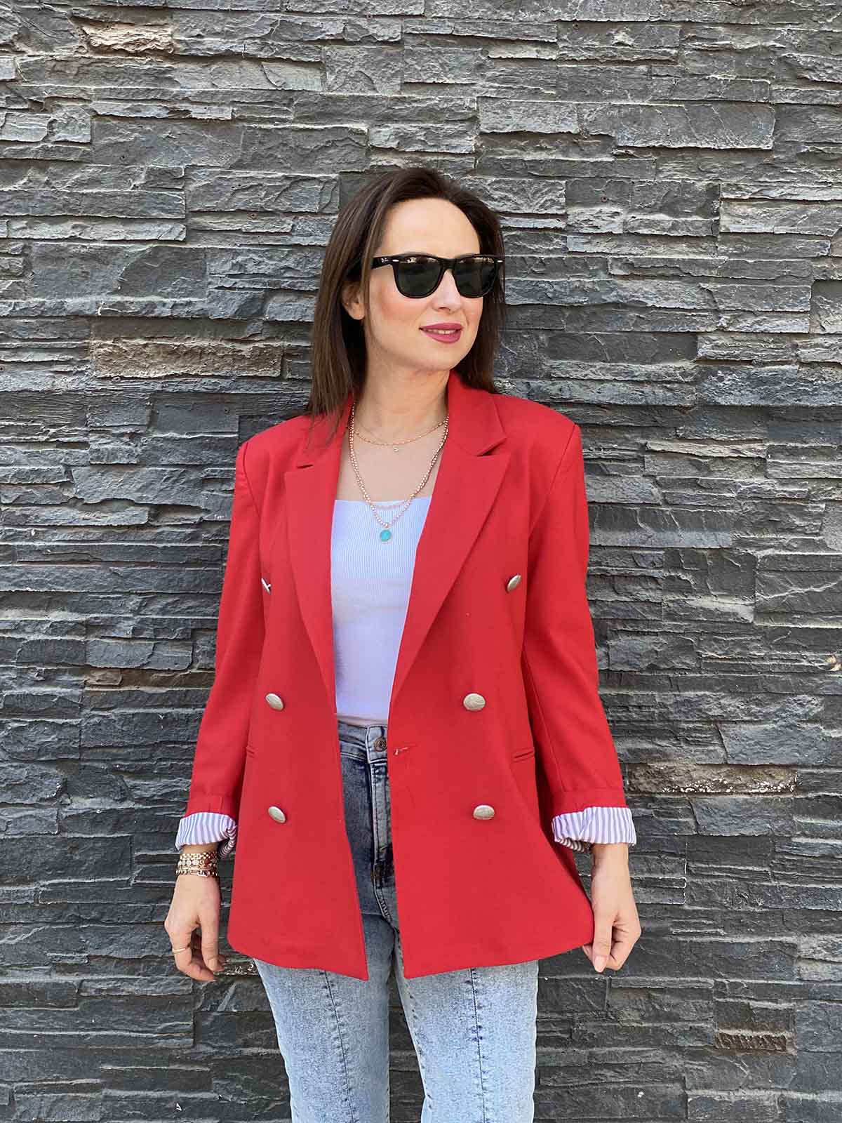 Arkası Çizgi Detaylı Blazer