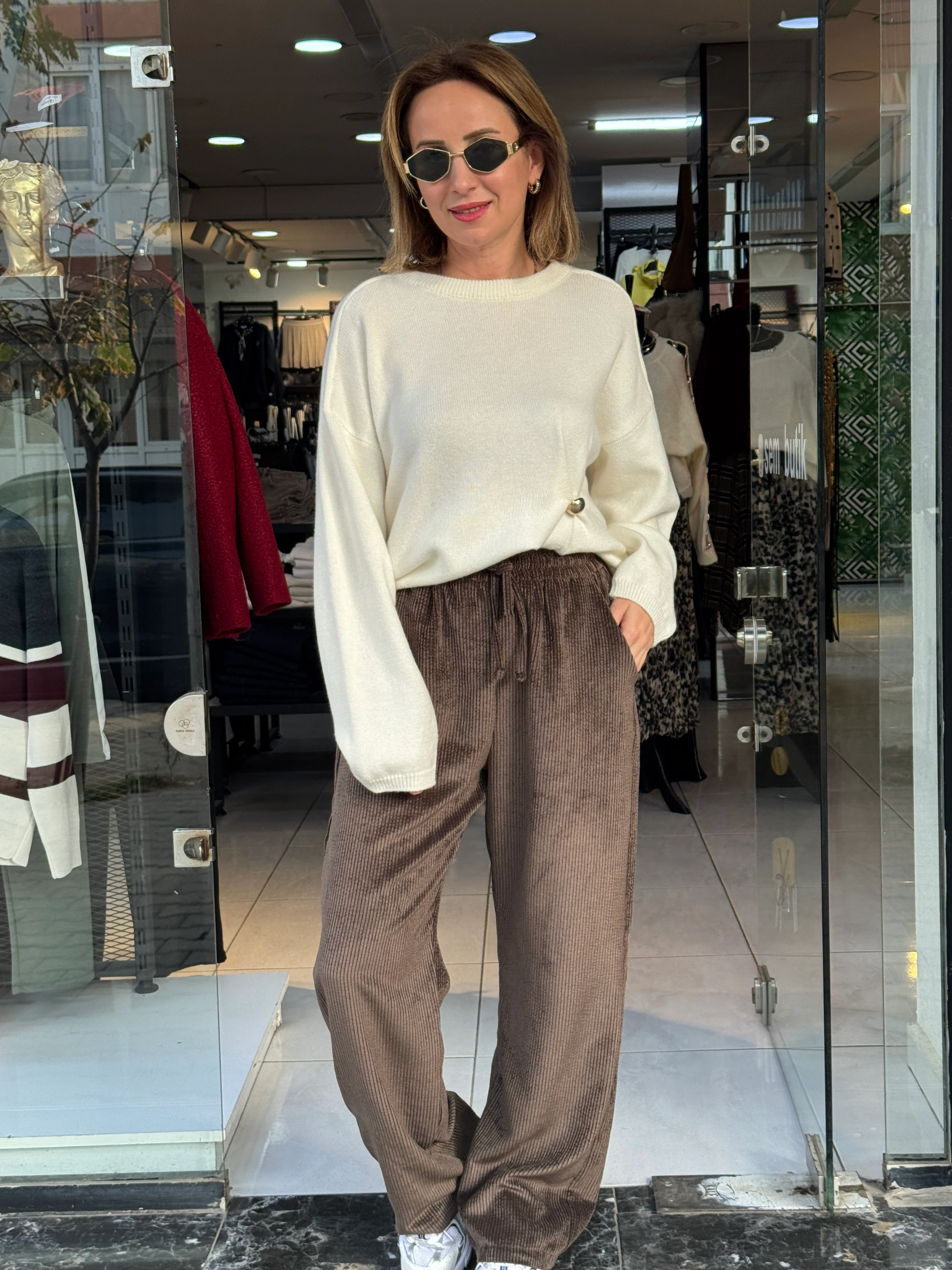 Fitilli Kahve Pantolon