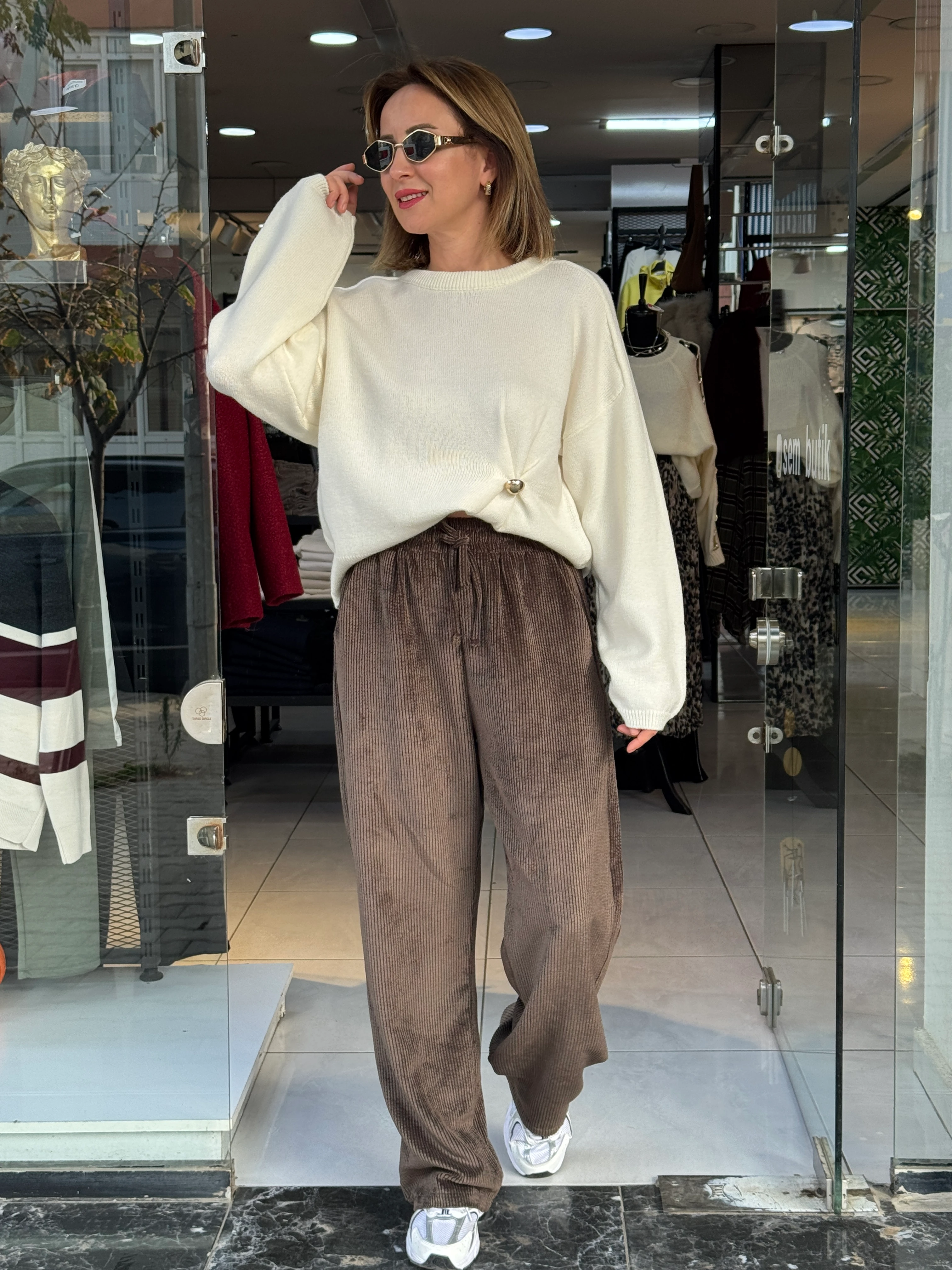 Fitilli Kahve Pantolon