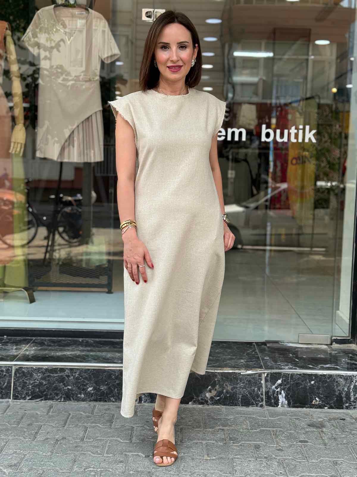 Ham Keten Elbise