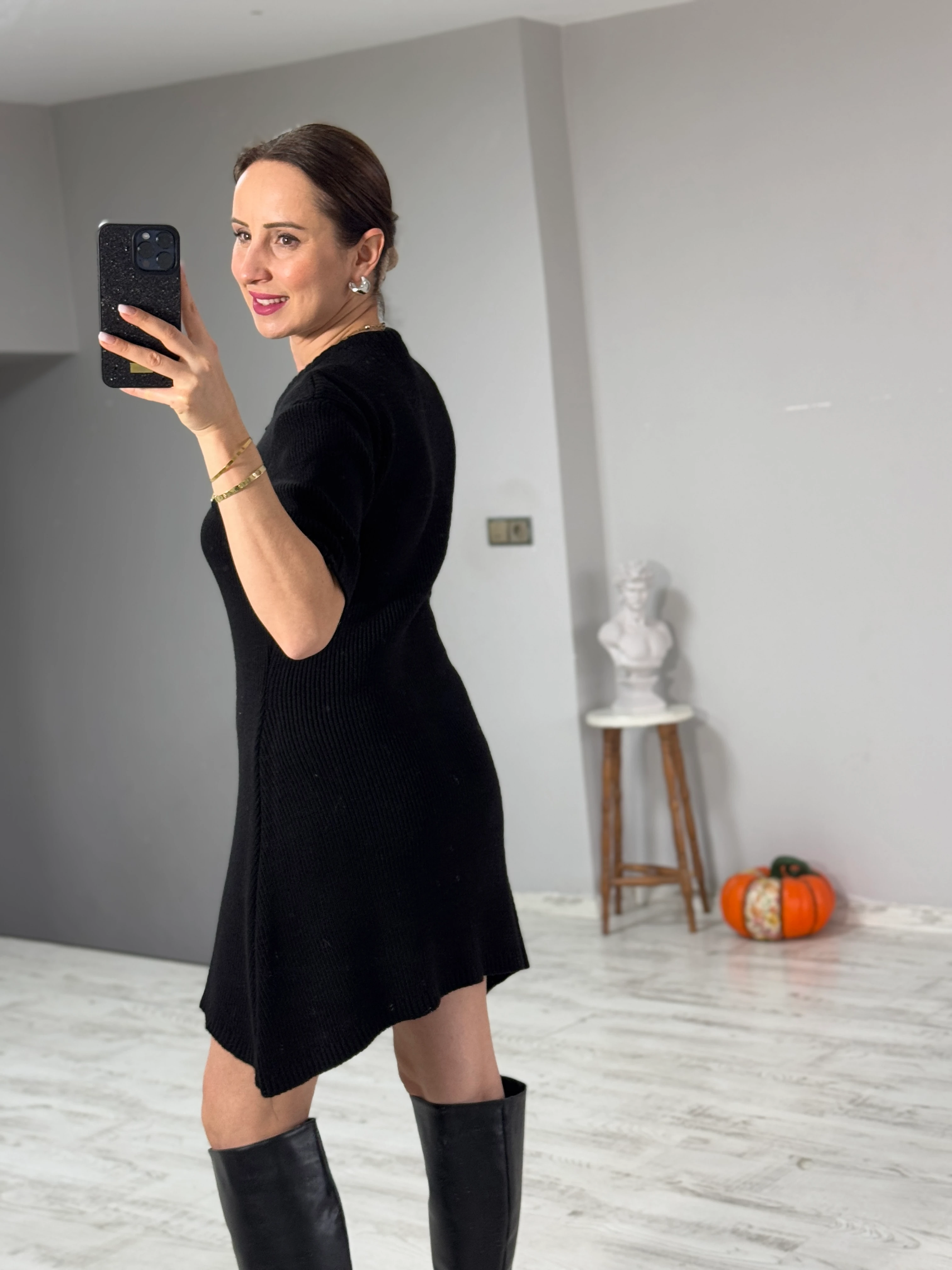 Triko Asimetrik Elbise