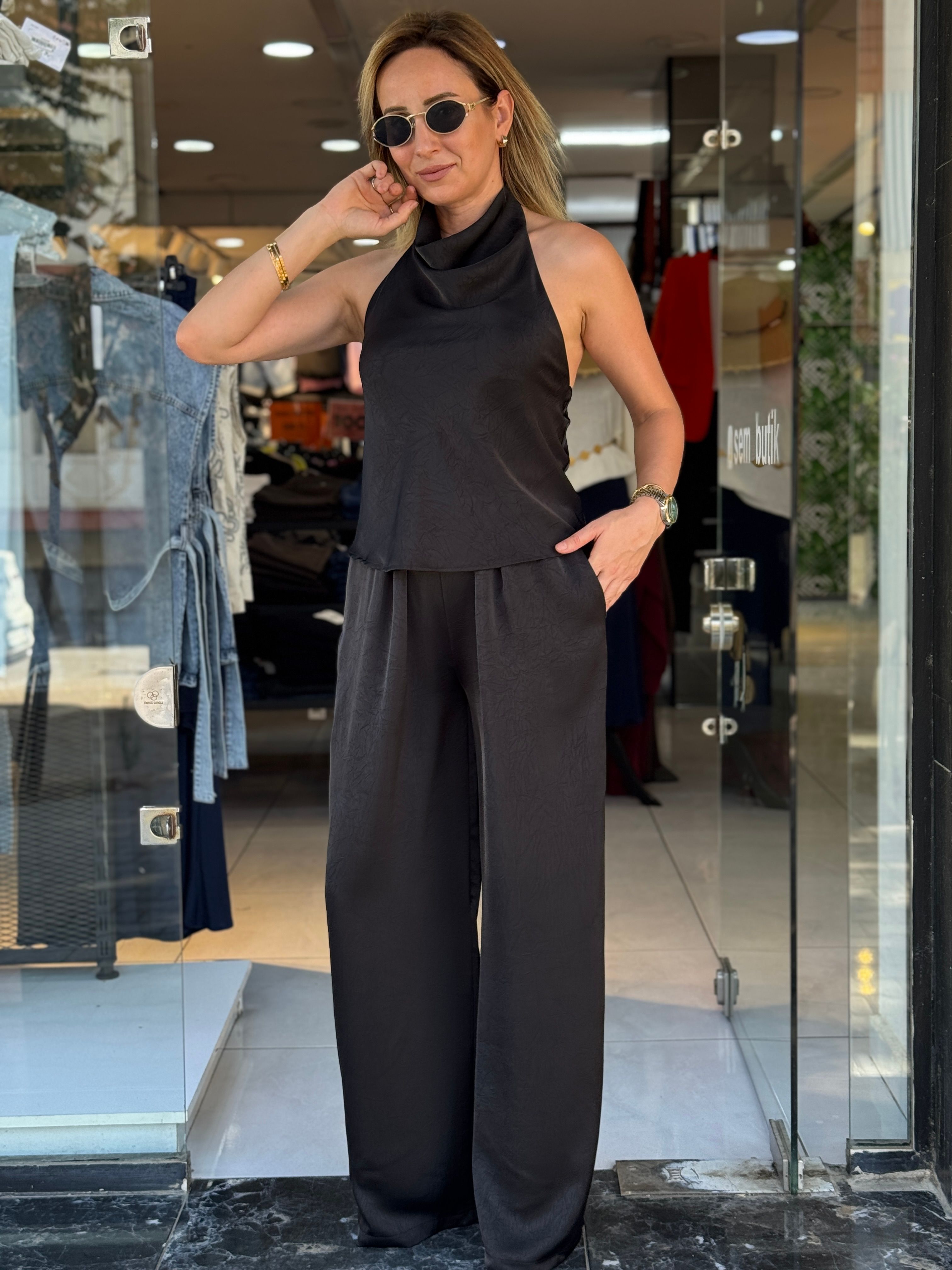 Bluz Pantolon Saten Takım