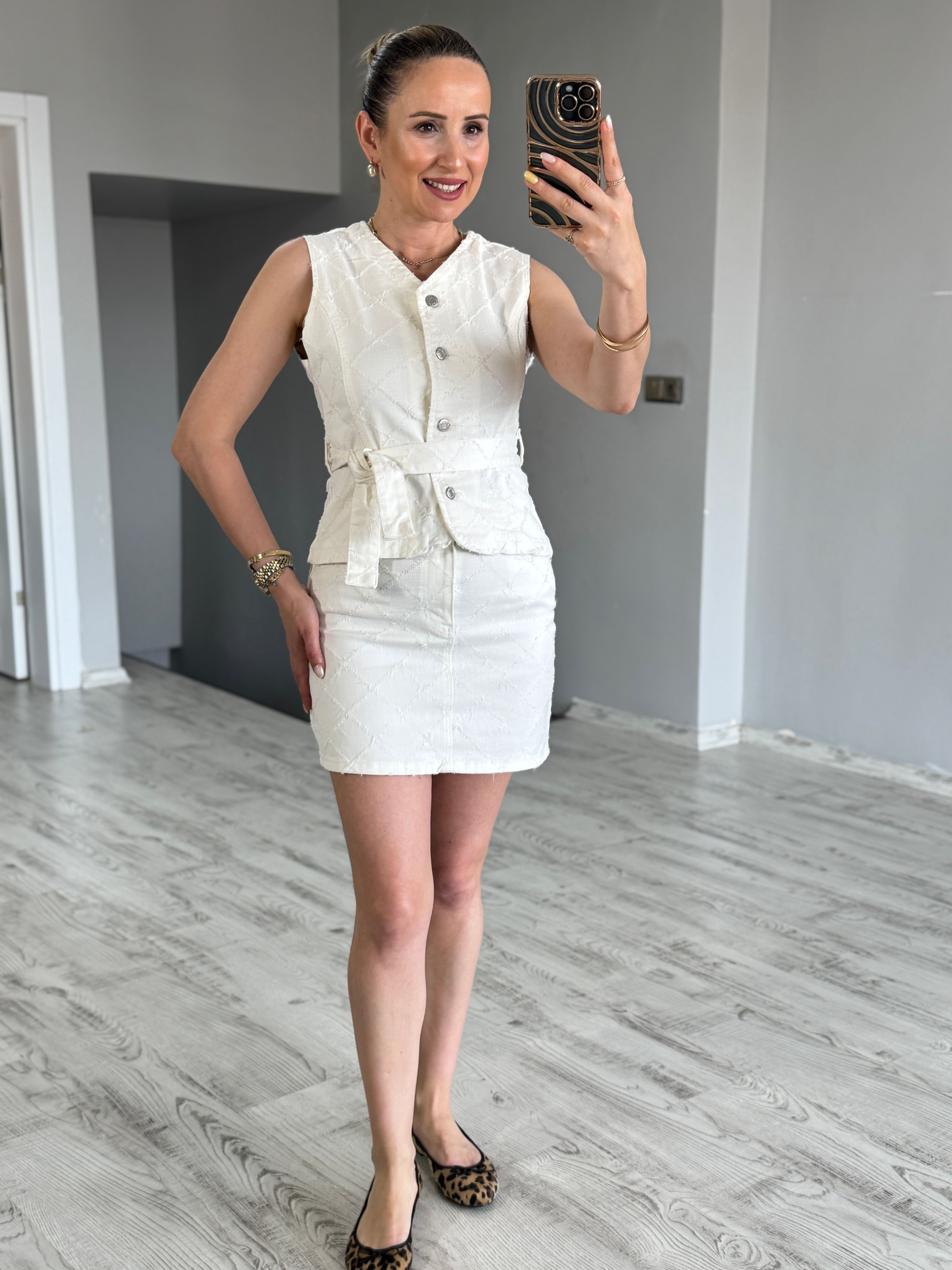 Ekru Denim Takım