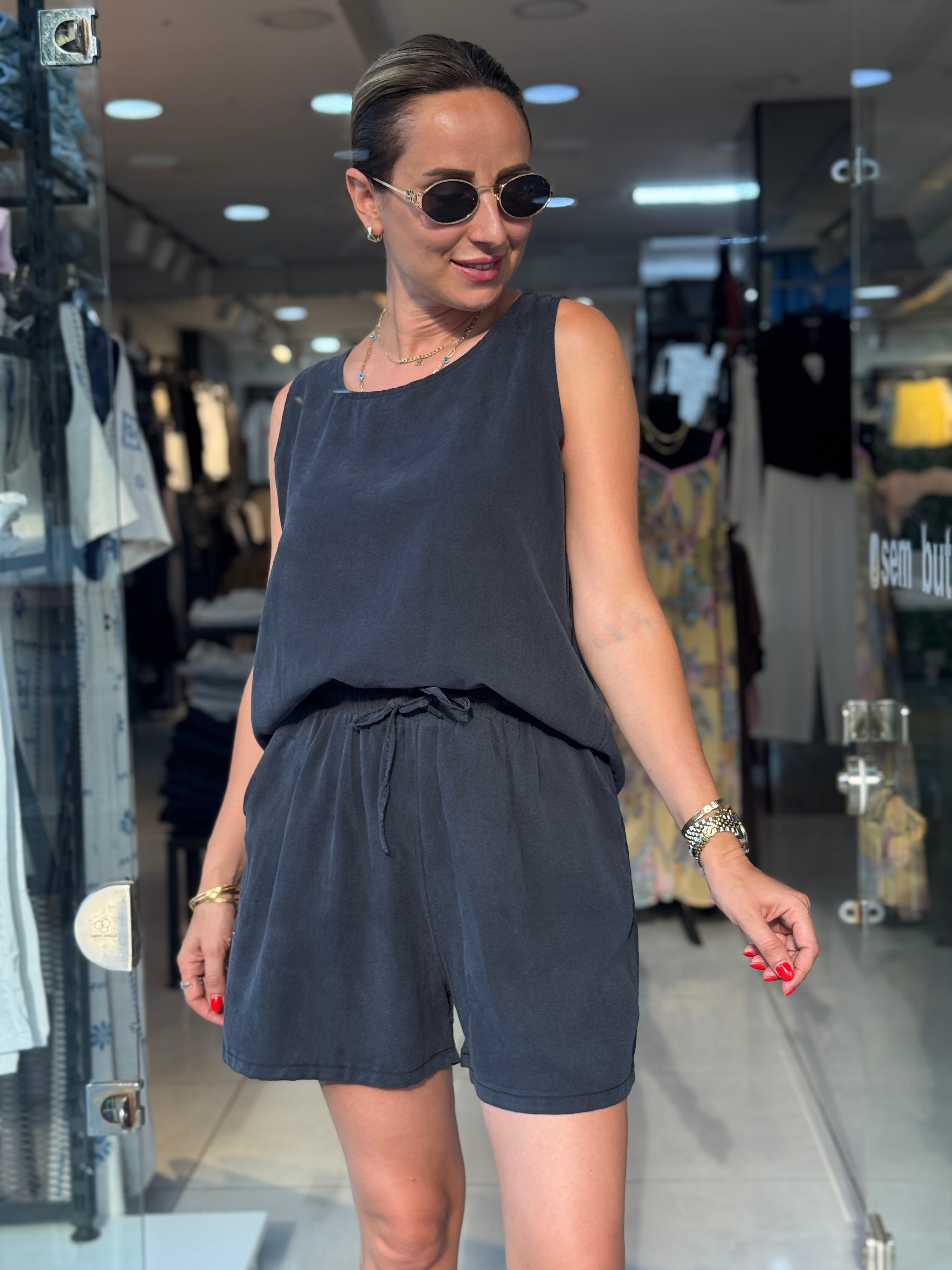 Tensel Kolsuz Şortlu Takım 