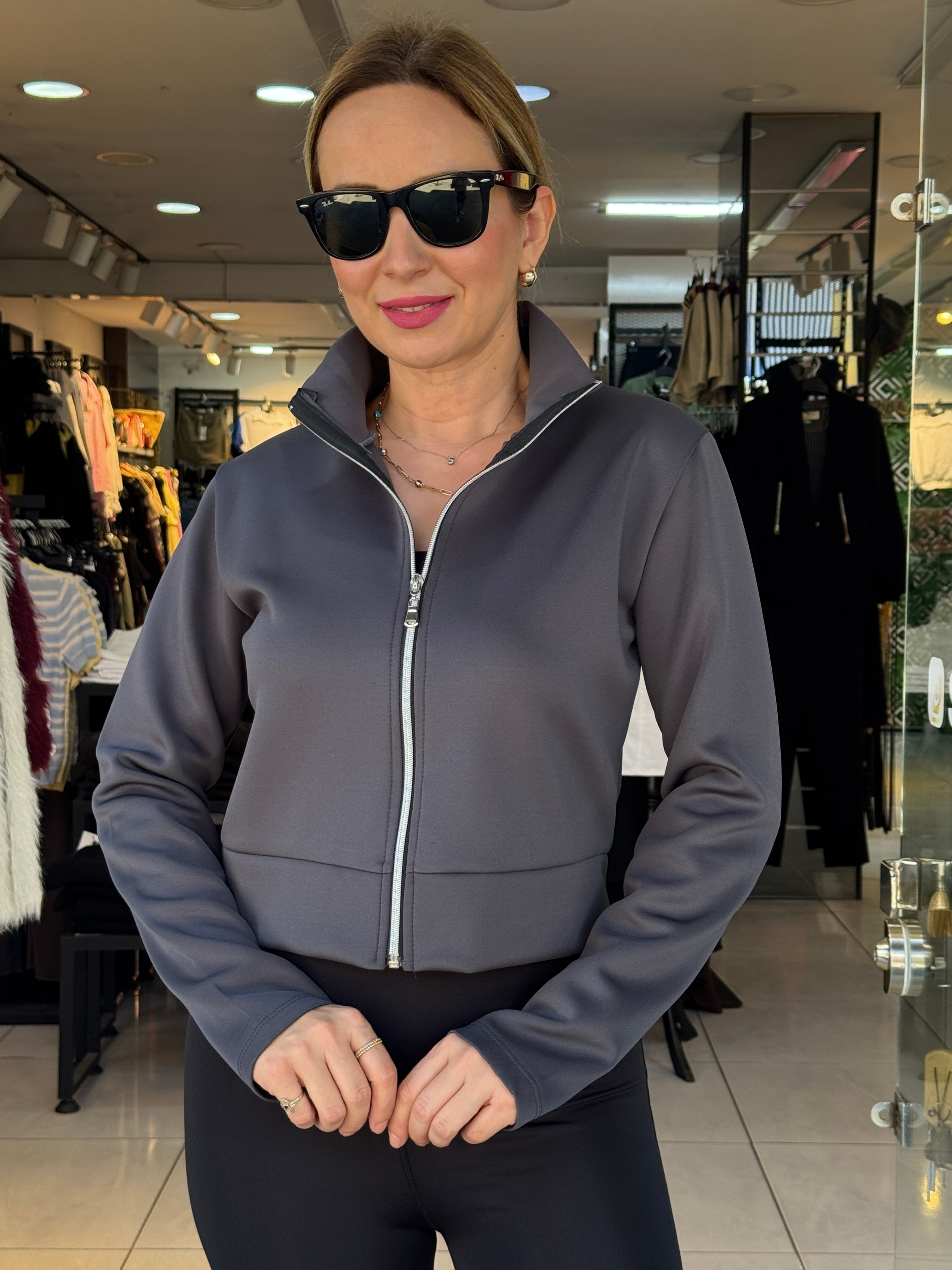 Scuba Fermuarlı Ceket - Antrasit