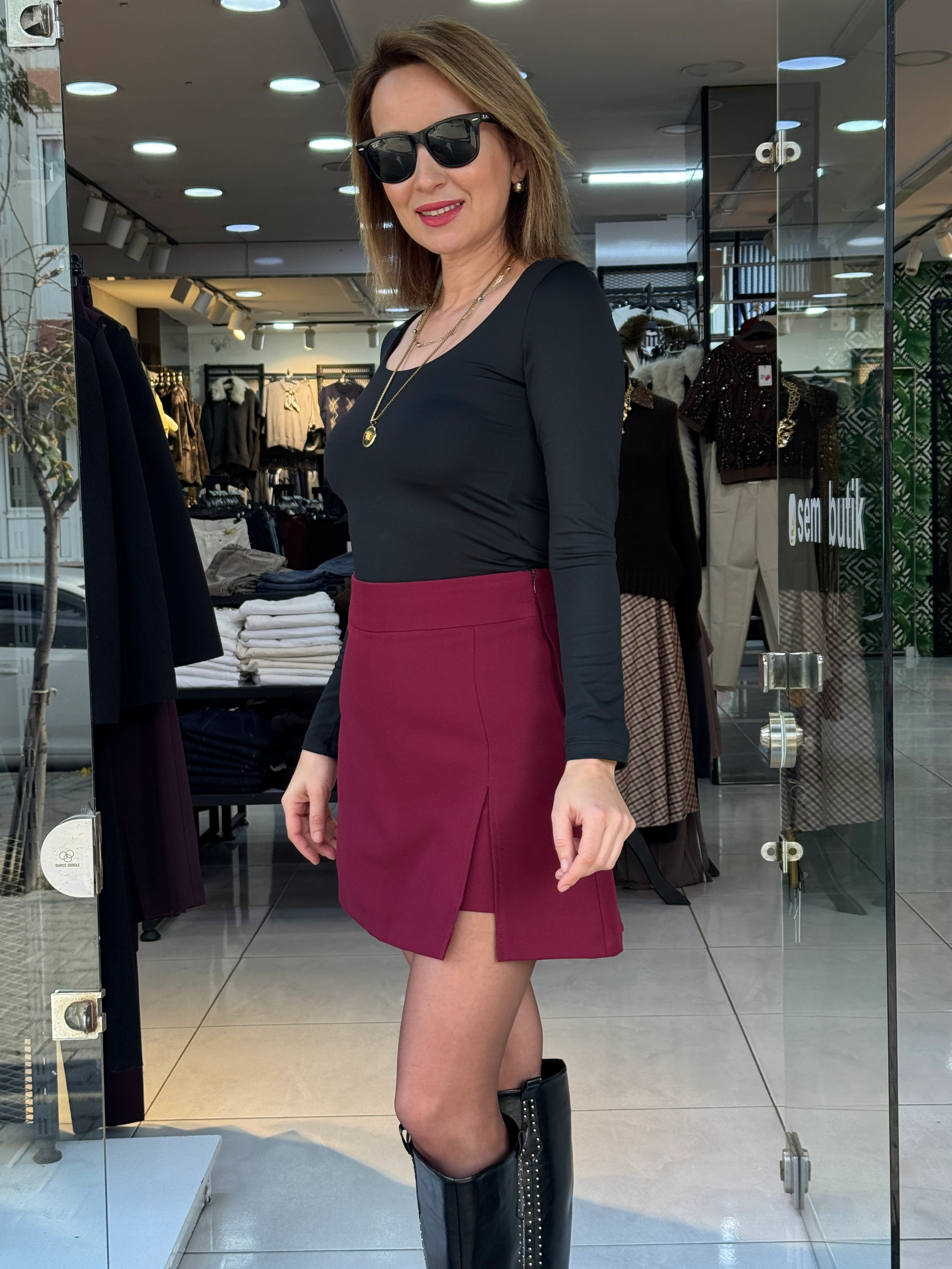 Yırtmaçlı Şort Etek