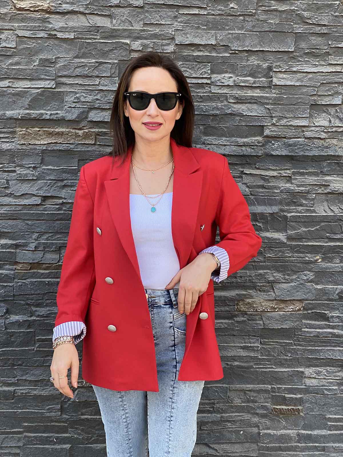 Arkası Çizgi Detaylı Blazer