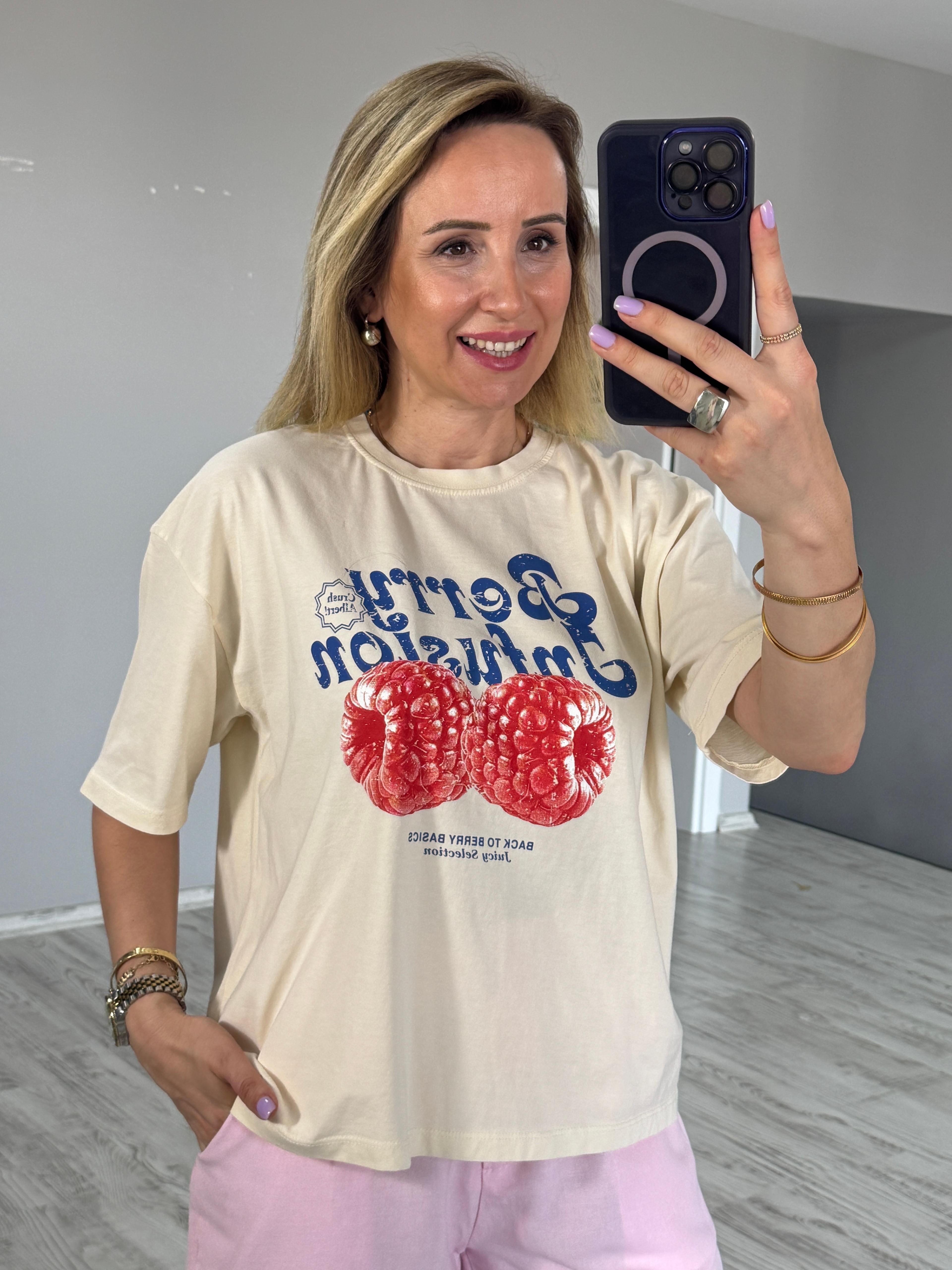 Berry Baskılı Tshirt