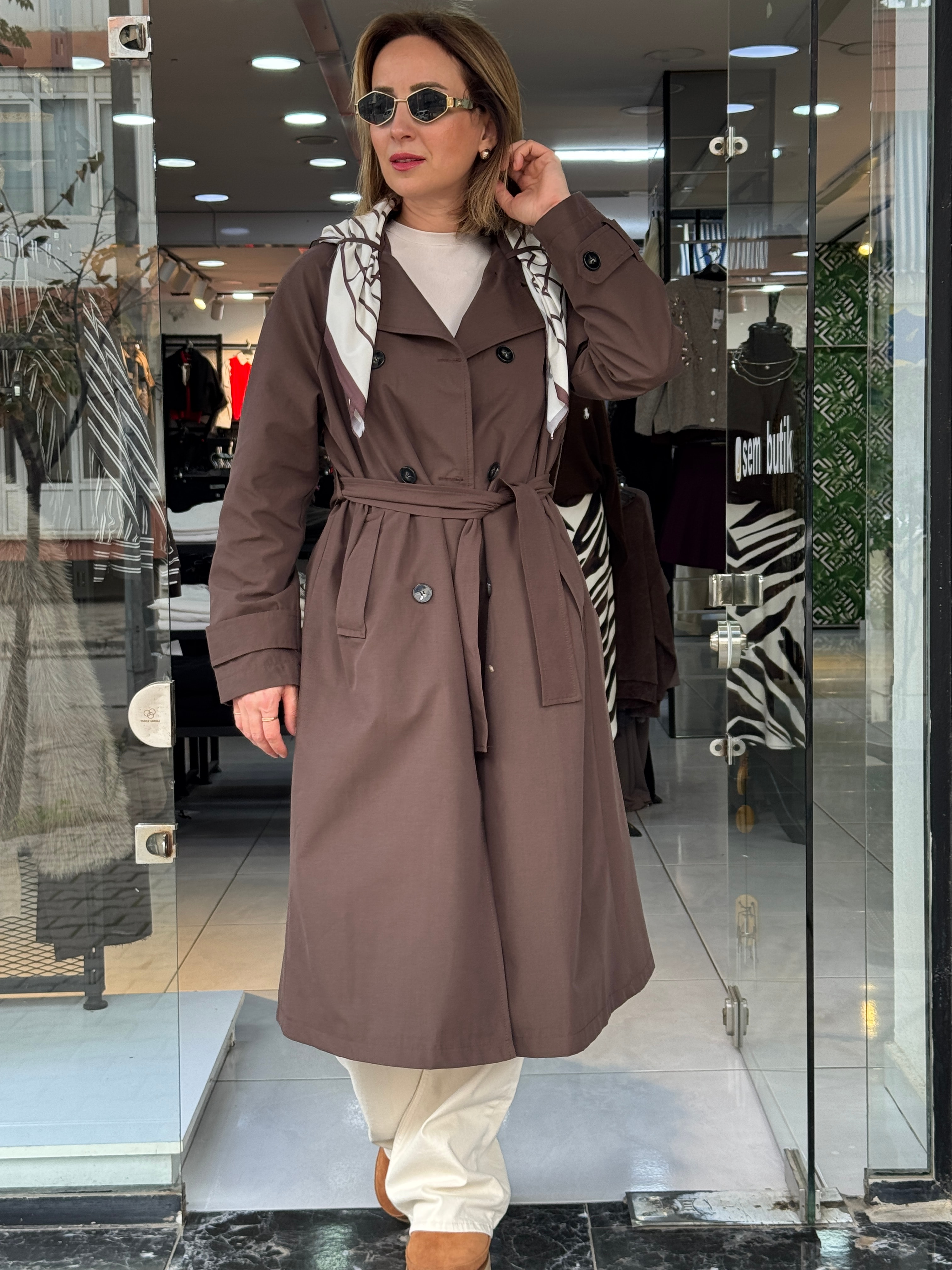 Fularlı Acı Kahve Trenç