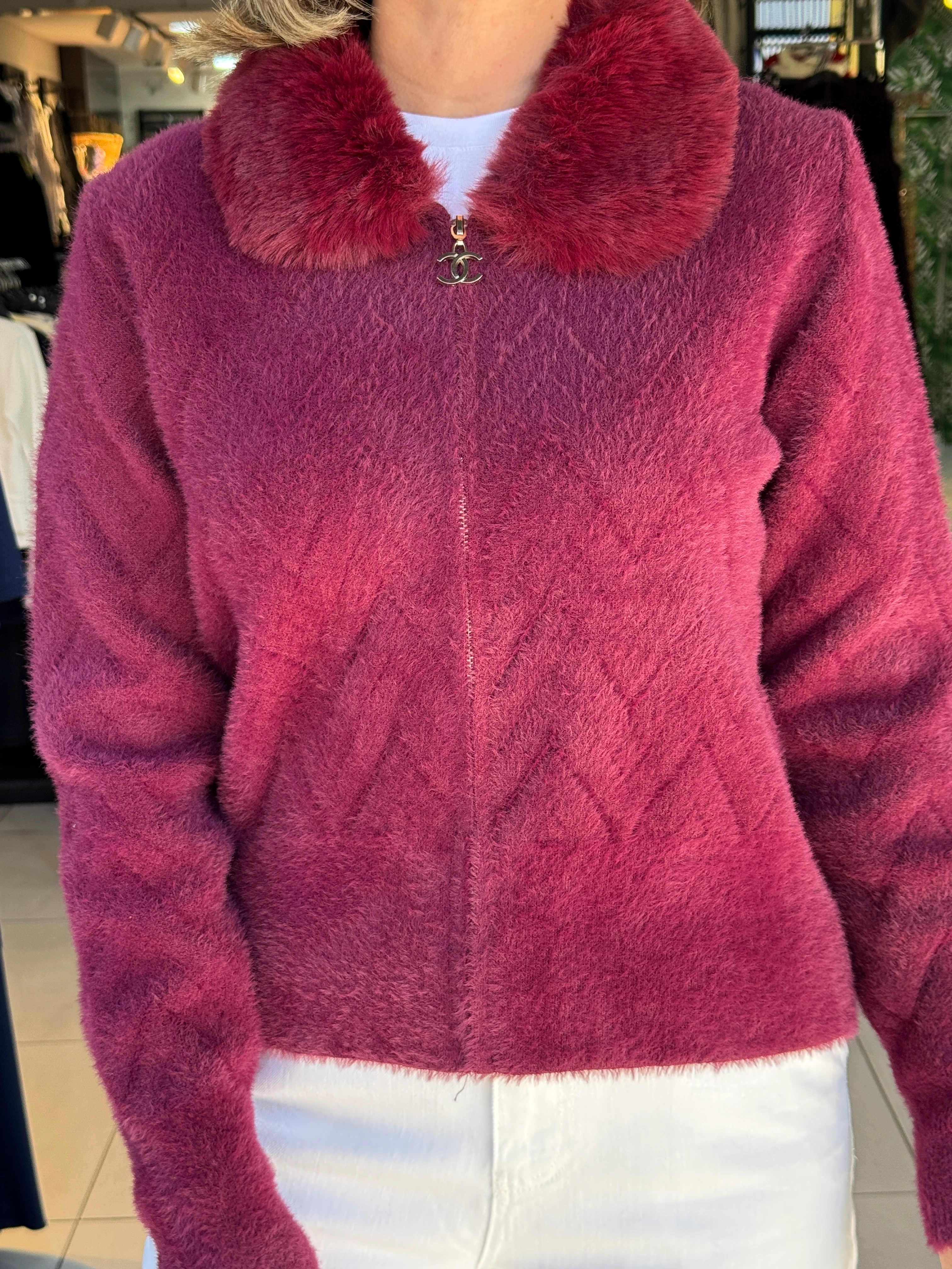 Angora Yakası Kürklü Ceket